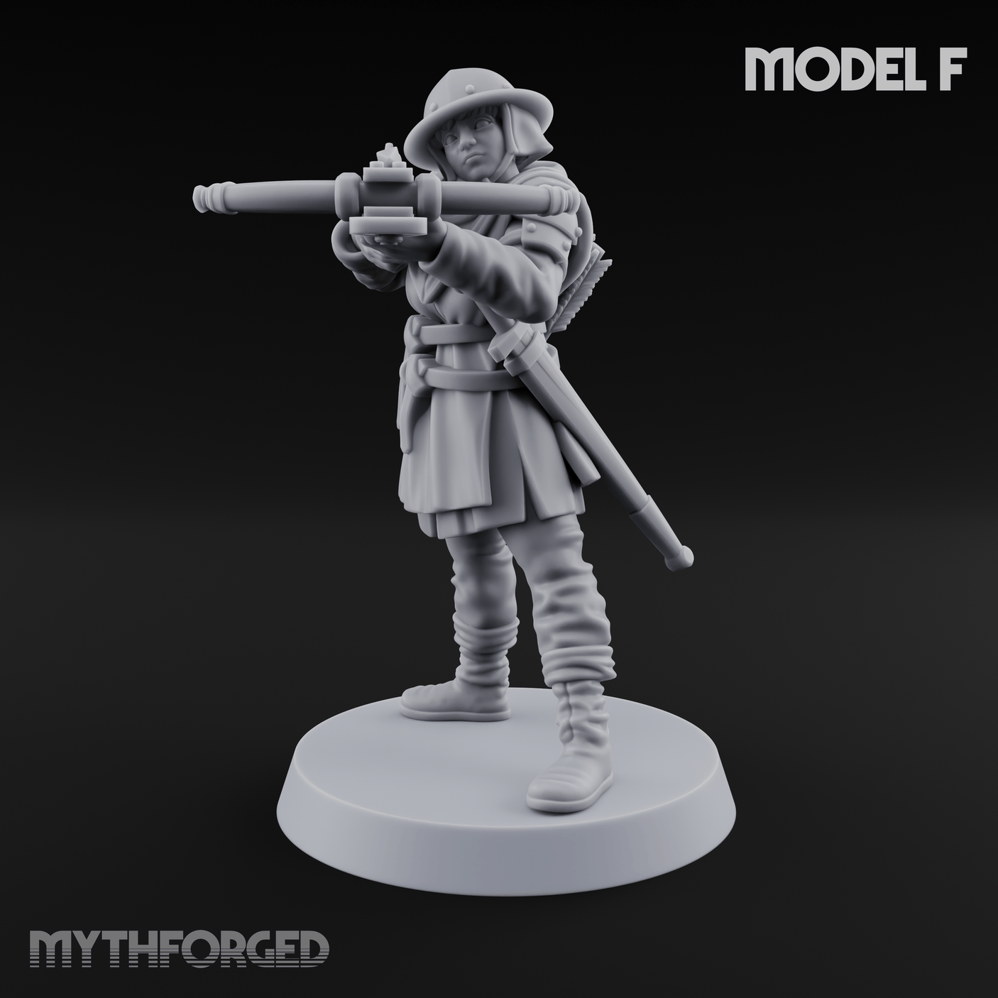 Shouldering The Load Human Crossbowwomen F Miniature for Dungeons and Dragons, Pathfinder or other TTRPGs