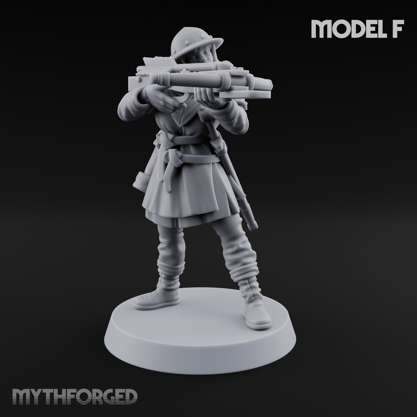 Shouldering The Load Human Crossbowwomen F Miniature for Dungeons and Dragons, Pathfinder or other TTRPGs