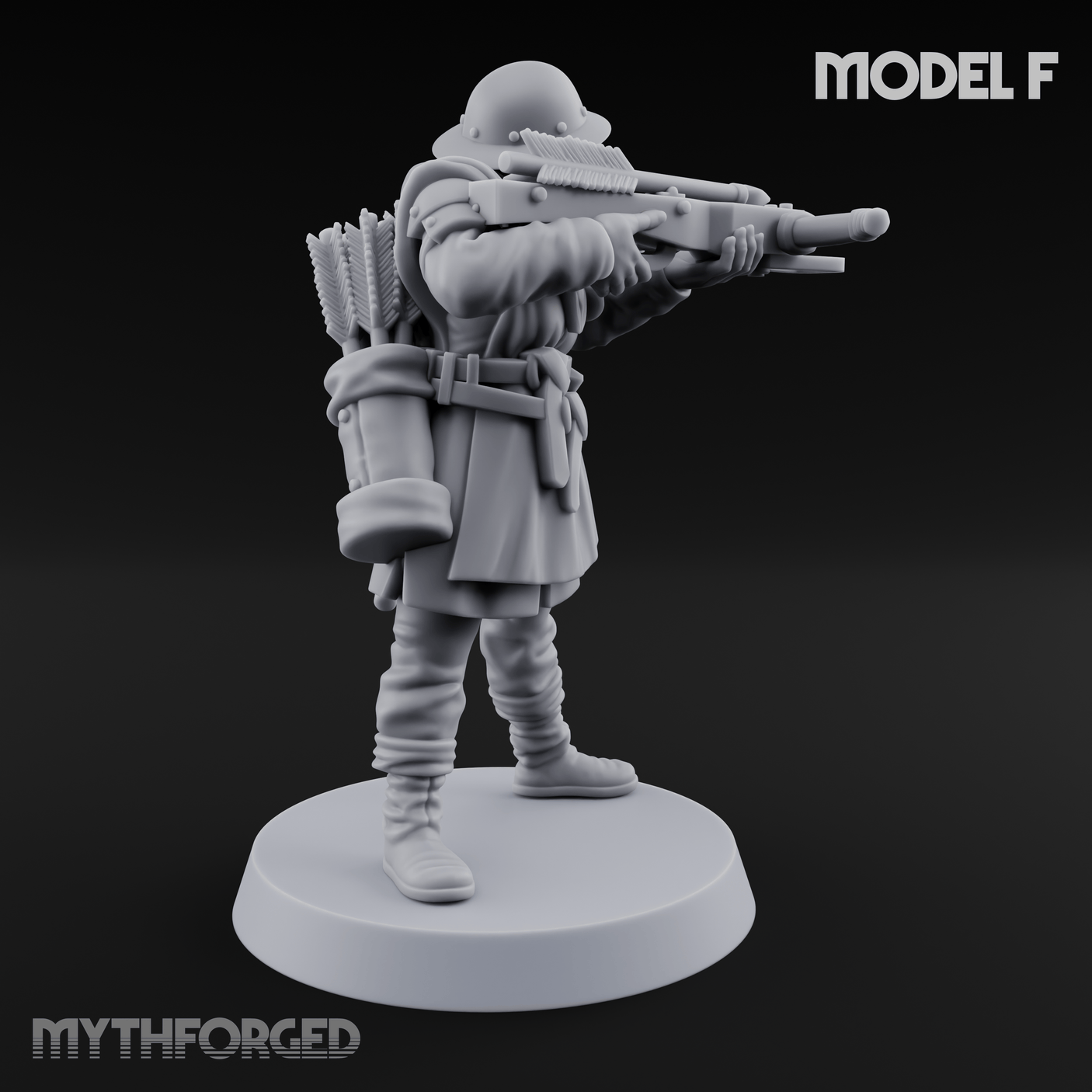 Shouldering The Load Human Crossbowwomen F Miniature for Dungeons and Dragons, Pathfinder or other TTRPGs