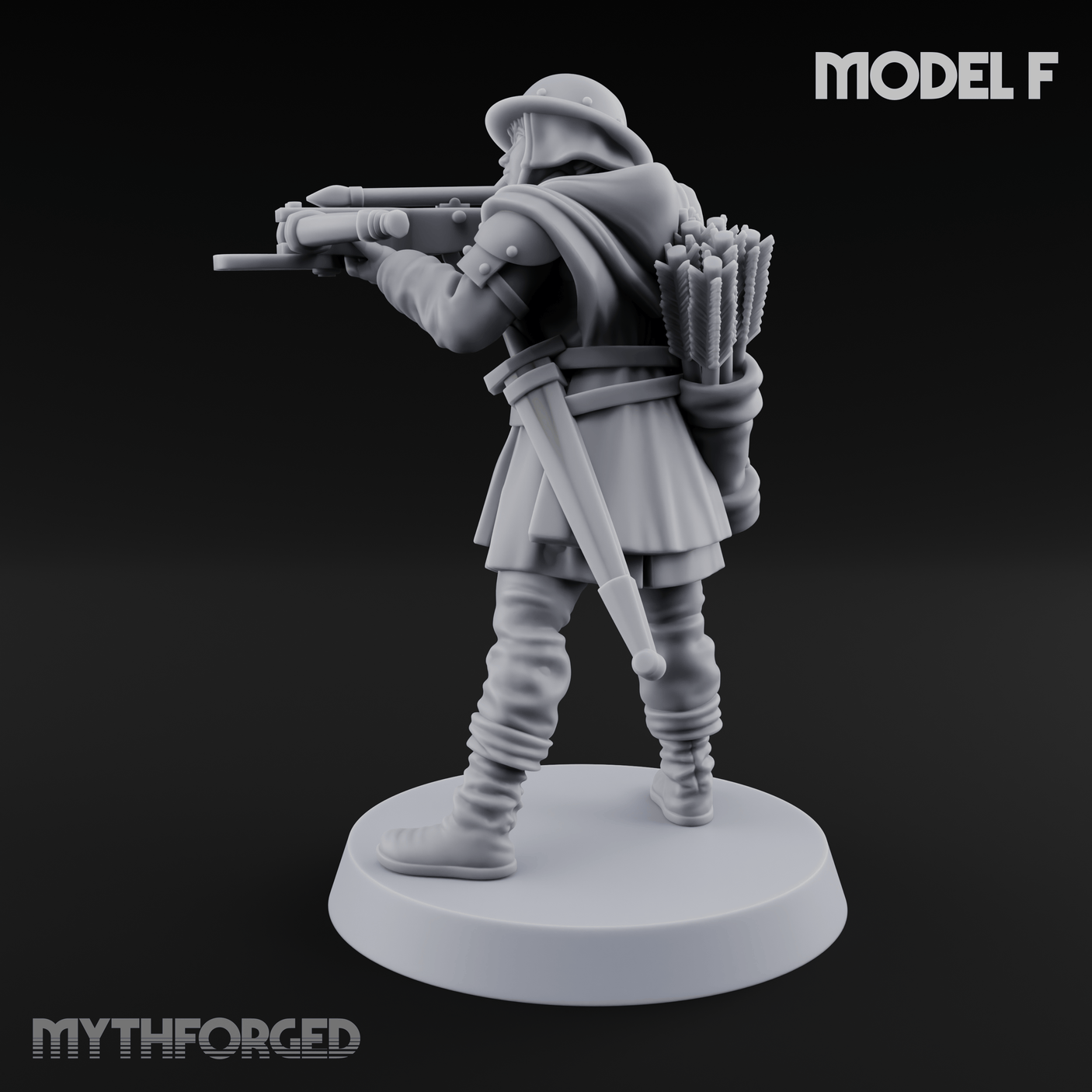 Shouldering The Load Human Crossbowwomen F Miniature for Dungeons and Dragons, Pathfinder or other TTRPGs