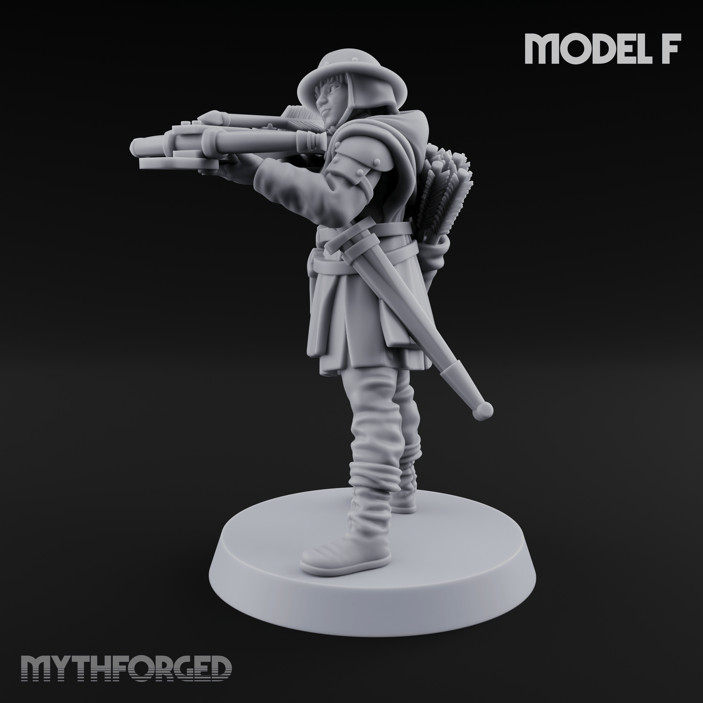 Shouldering The Load Human Crossbowwomen F Miniature for Dungeons and Dragons, Pathfinder or other TTRPGs