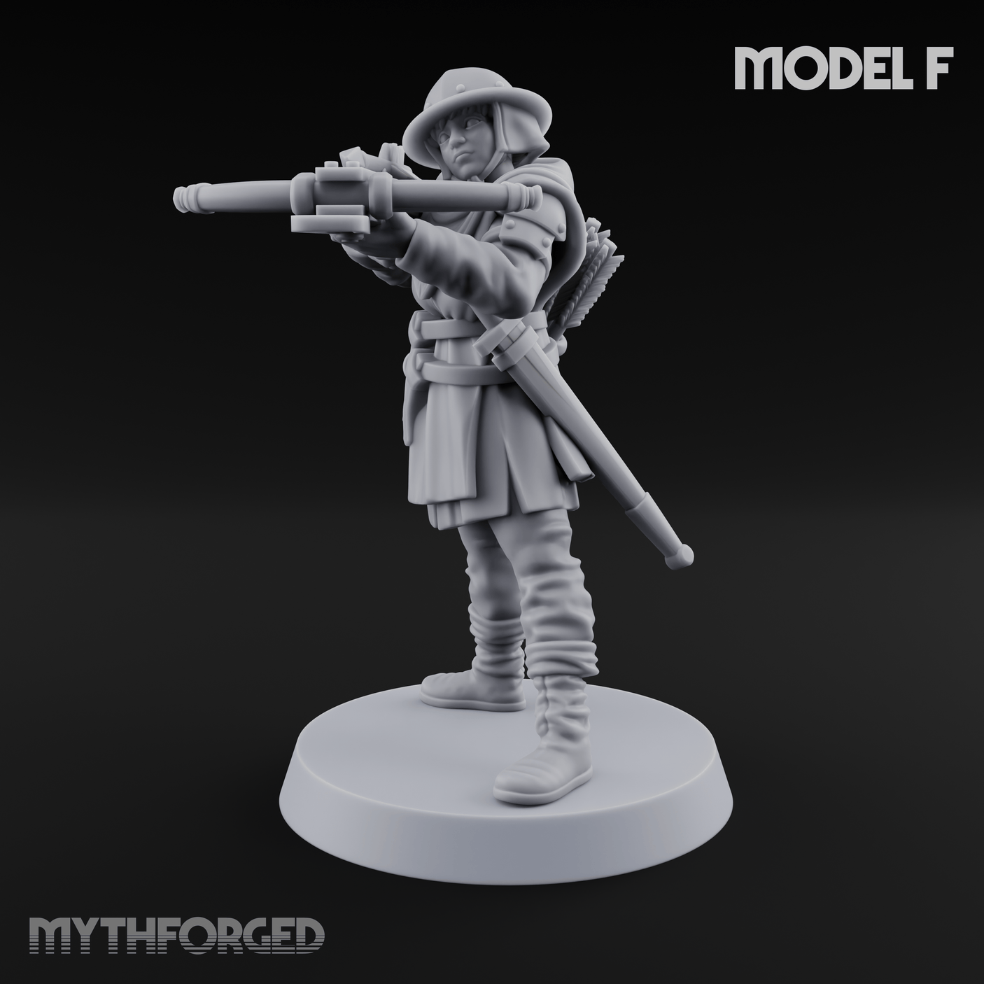 Shouldering The Load Human Crossbowwomen F Miniature for Dungeons and Dragons, Pathfinder or other TTRPGs