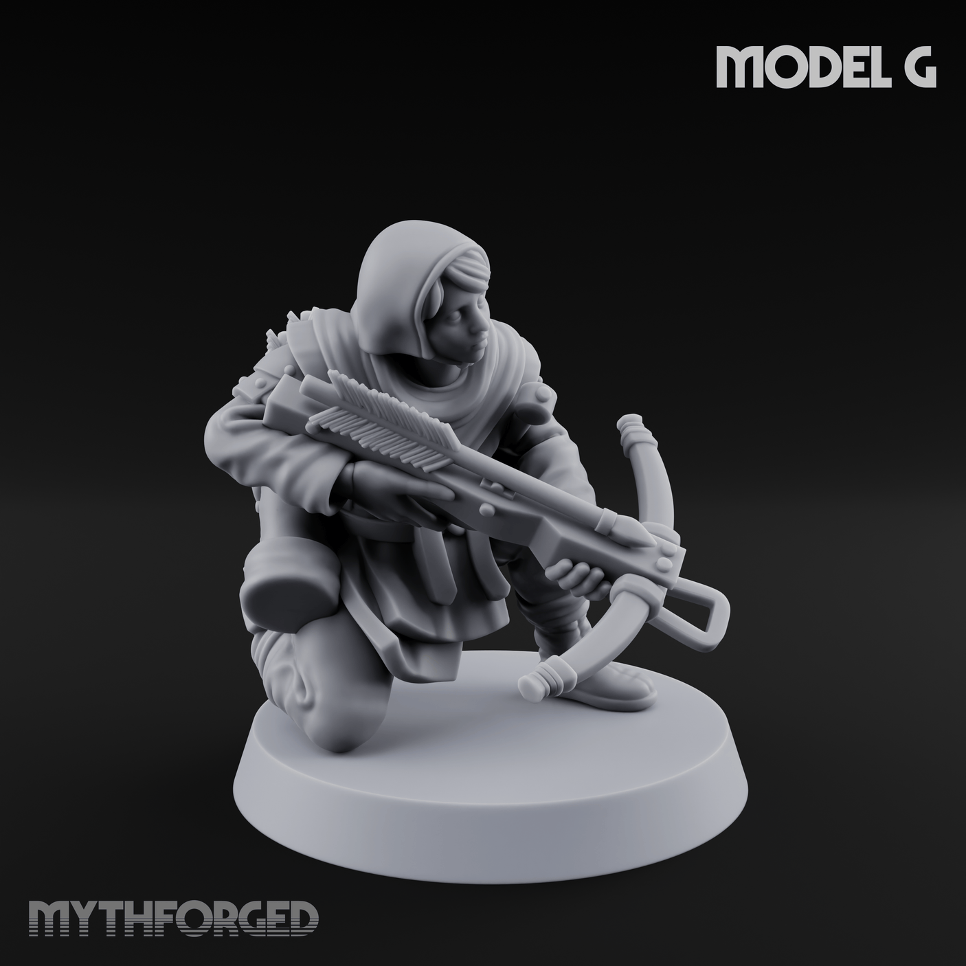 Shouldering The Load Human Crossbowwomen G Miniature for Dungeons and Dragons, Pathfinder or other TTRPGs