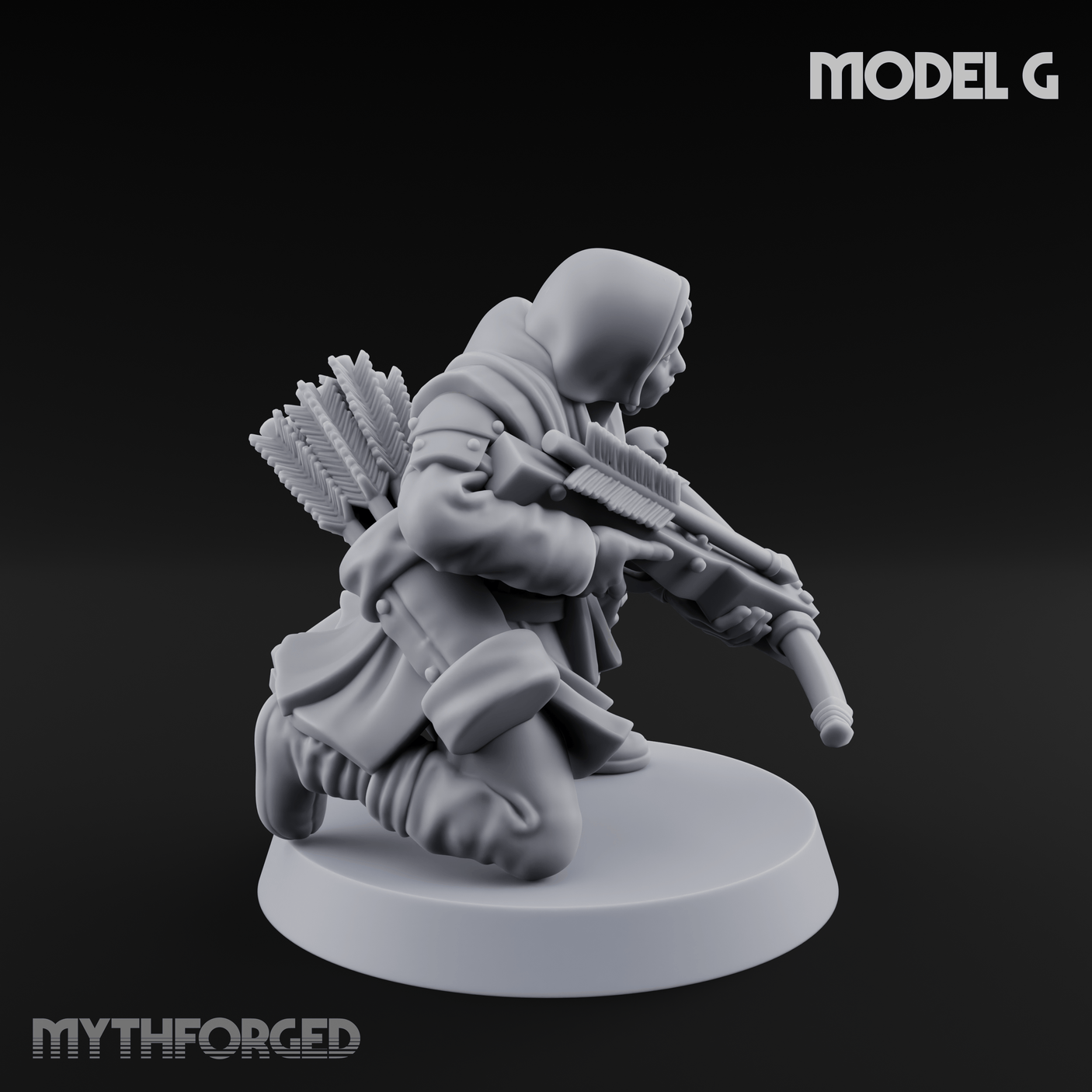 Shouldering The Load Human Crossbowwomen G Miniature for Dungeons and Dragons, Pathfinder or other TTRPGs
