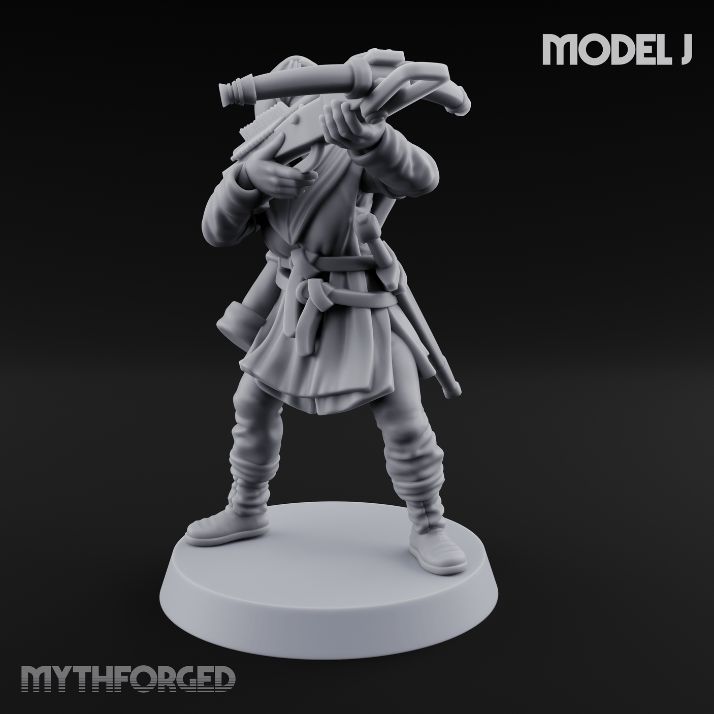 Shouldering The Load Human Crossbowwomen J Miniature for Dungeons and Dragons, Pathfinder or other TTRPGs