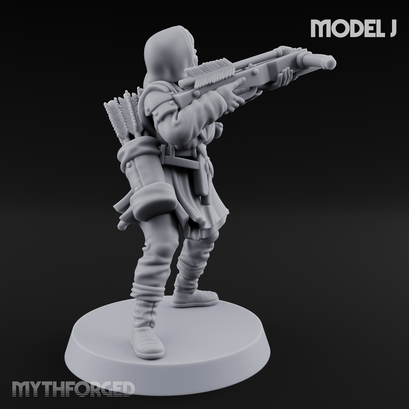 Shouldering The Load Human Crossbowwomen J Miniature for Dungeons and Dragons, Pathfinder or other TTRPGs