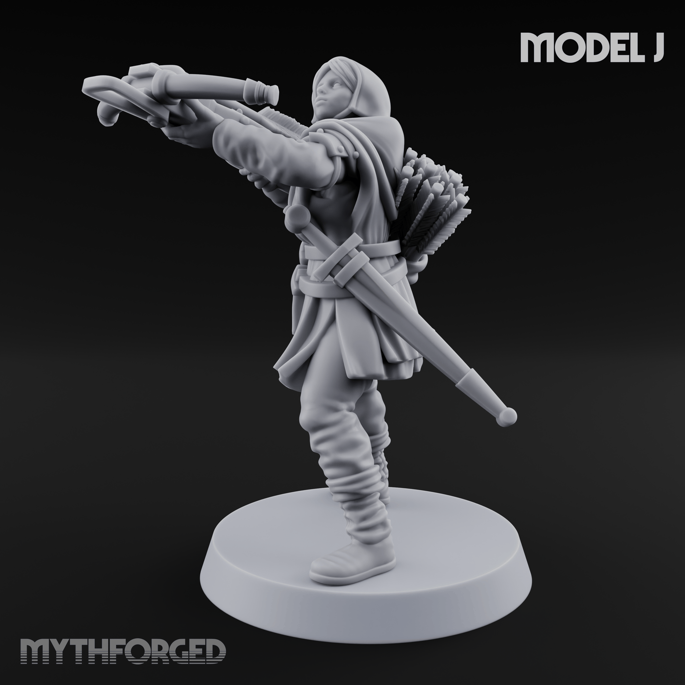 Shouldering The Load Human Crossbowwomen J Miniature for Dungeons and Dragons, Pathfinder or other TTRPGs
