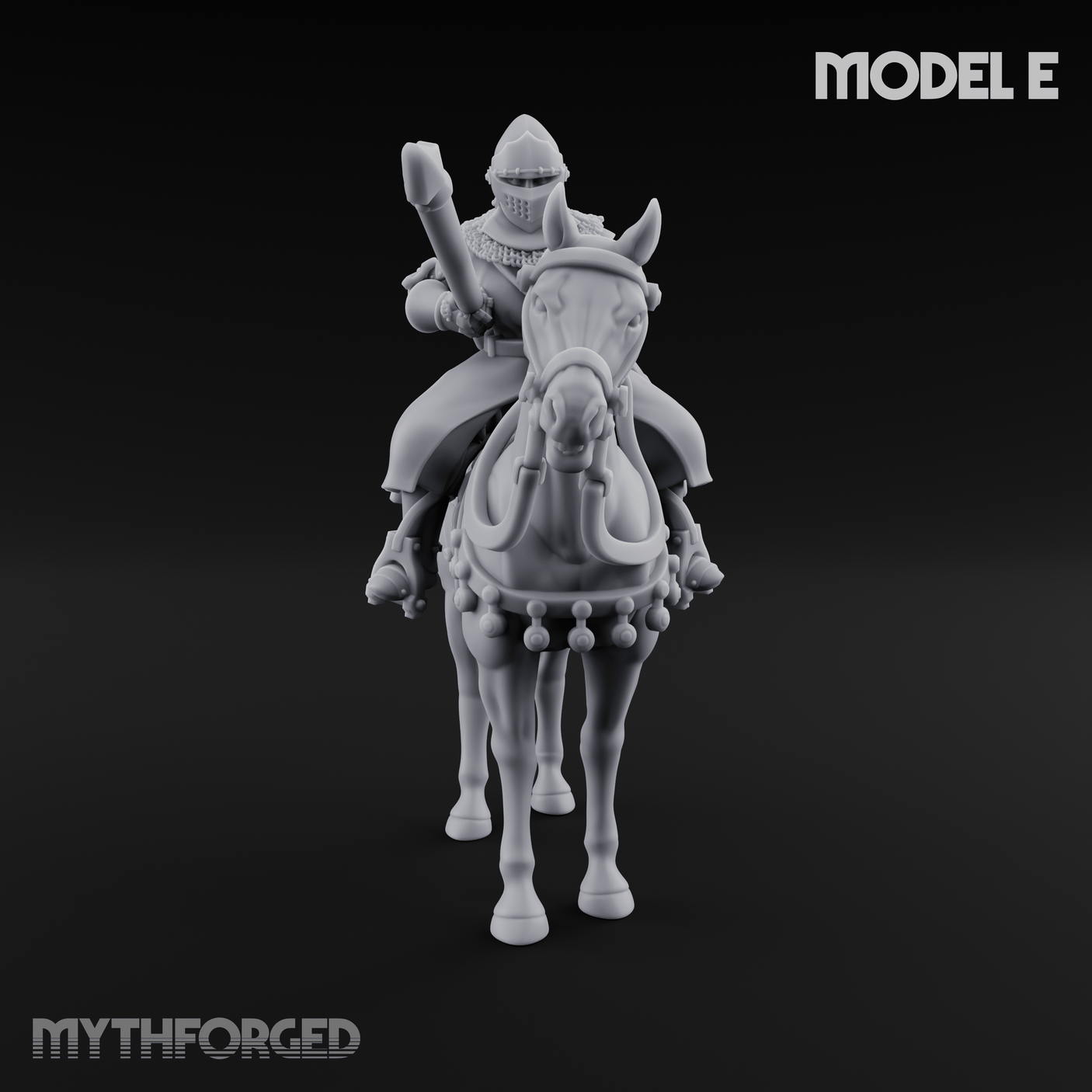 Charging Forward Mounted Human Lancers Miniature for Dungeons and Dragons, Pathfinder or other TTRPGs