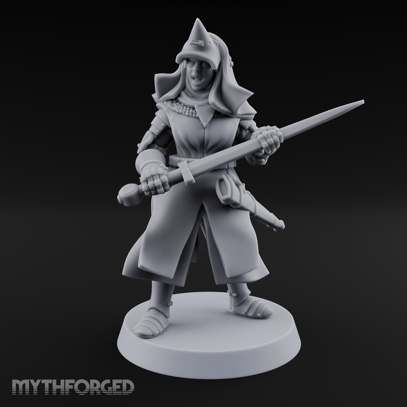Shouldering The Load Human Warrior Miniature for Dungeons and Dragons, Pathfinder or other TTRPGs