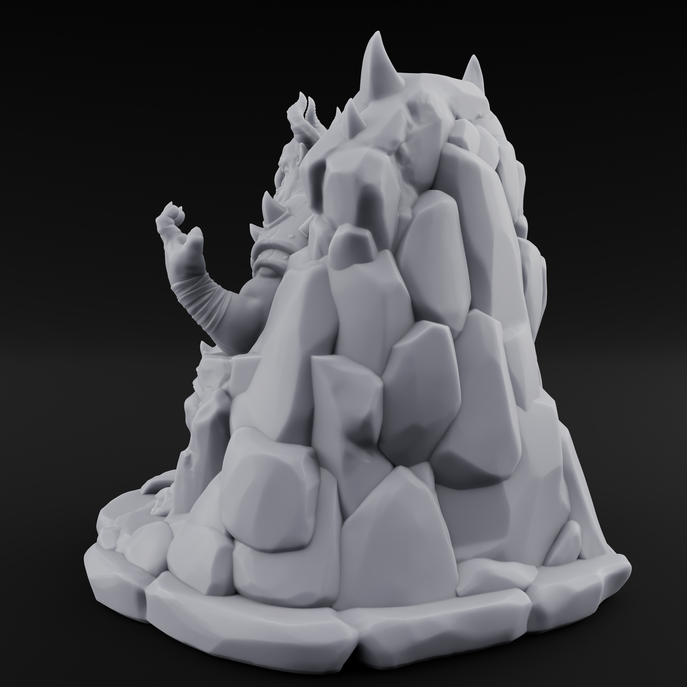 Throne Slouching Ettin Demon King Miniature for Dungeons and Dragons, Pathfinder or other TTRPGs