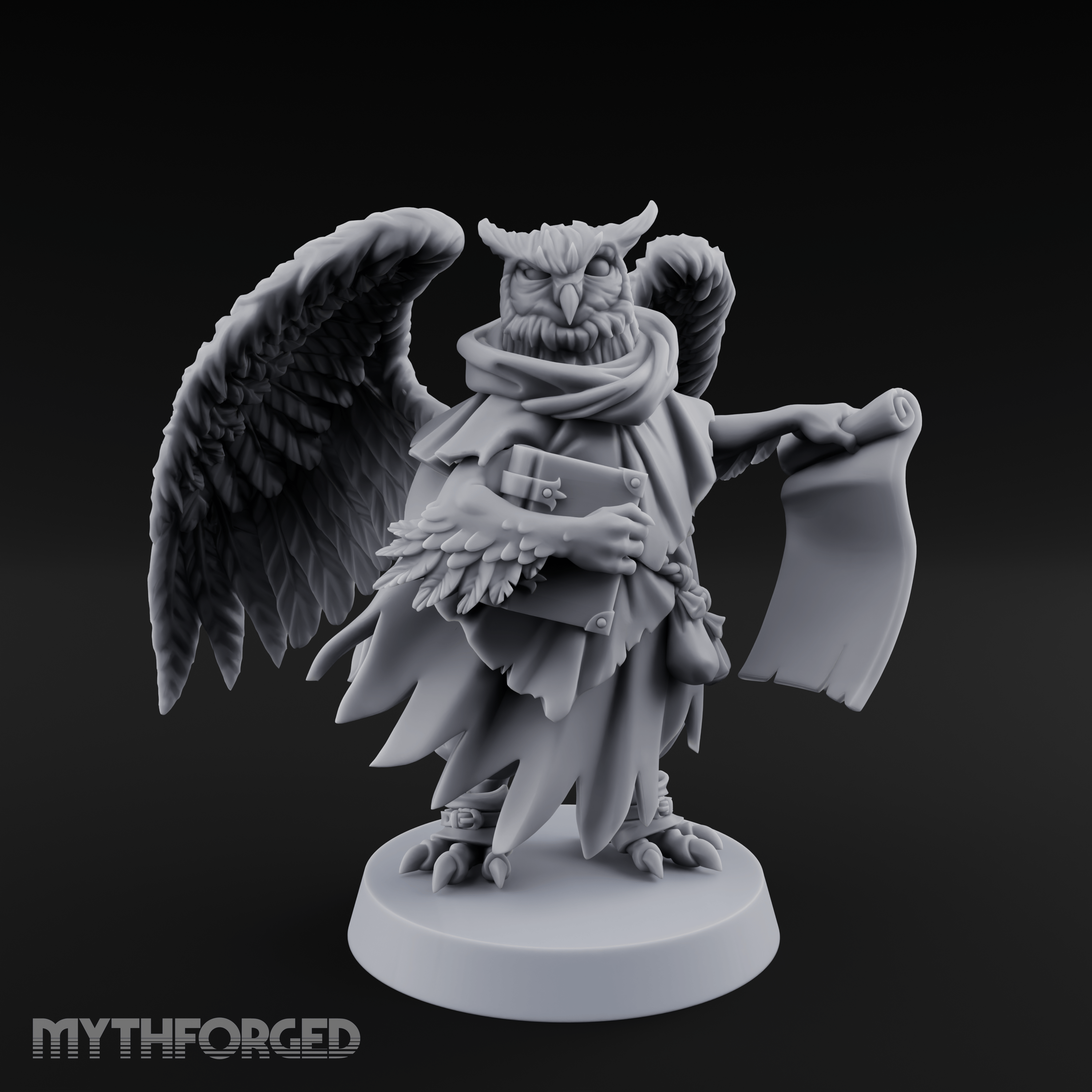 Scrolls Clutching Aarakocra Wizard