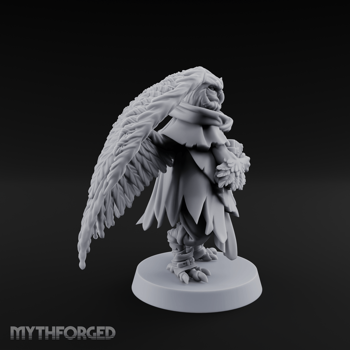 Scrolls Clutching Aarakocra Wizard Miniature for Dungeons and Dragons, Pathfinder or other TTRPGs