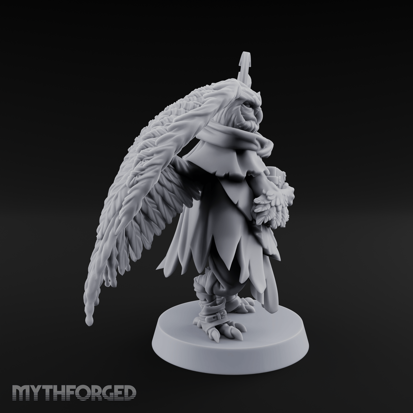 Scrolls Clutching Aarakocra Wizard Miniature for Dungeons and Dragons, Pathfinder or other TTRPGs