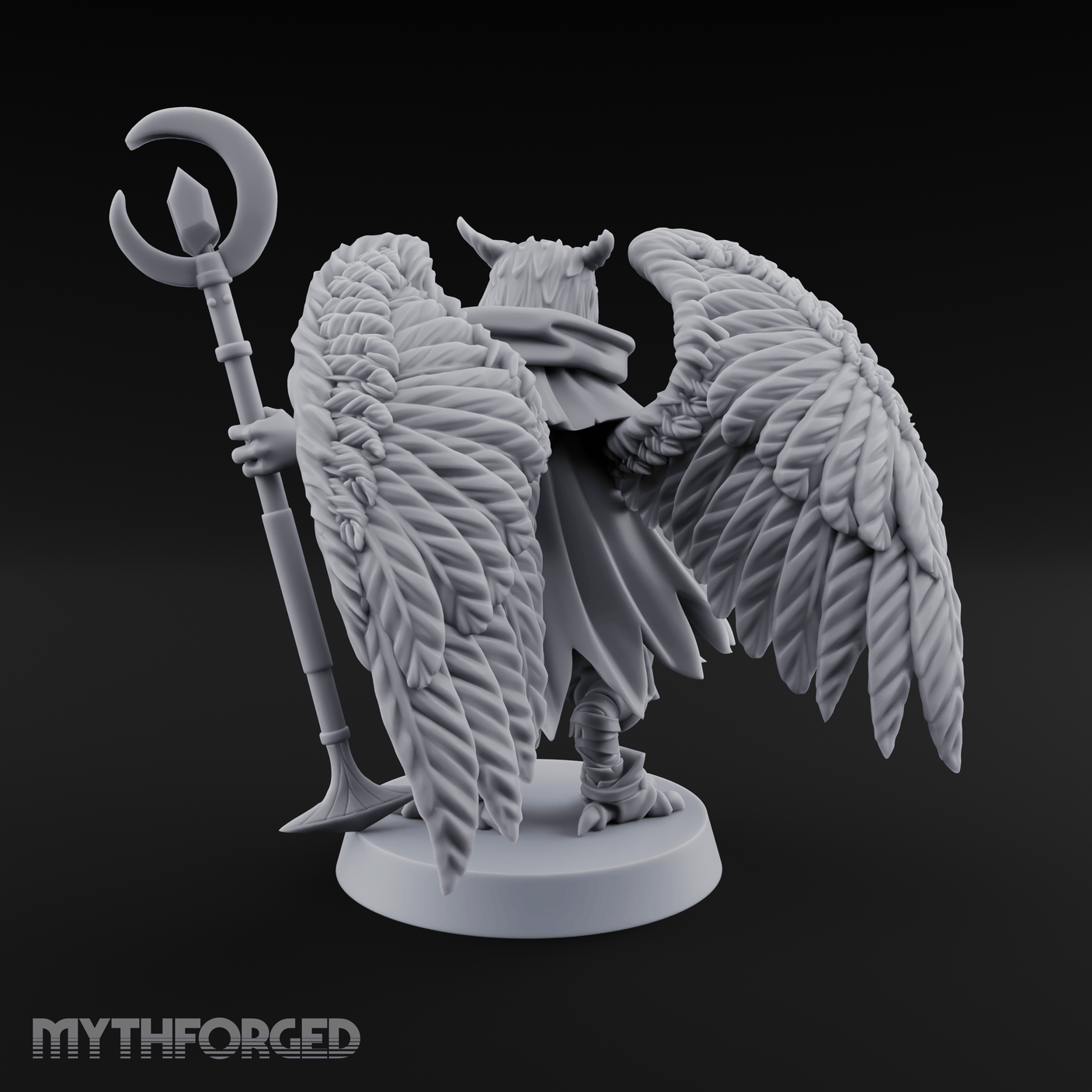 Scrolls Clutching Aarakocra Wizard Miniature for Dungeons and Dragons, Pathfinder or other TTRPGs
