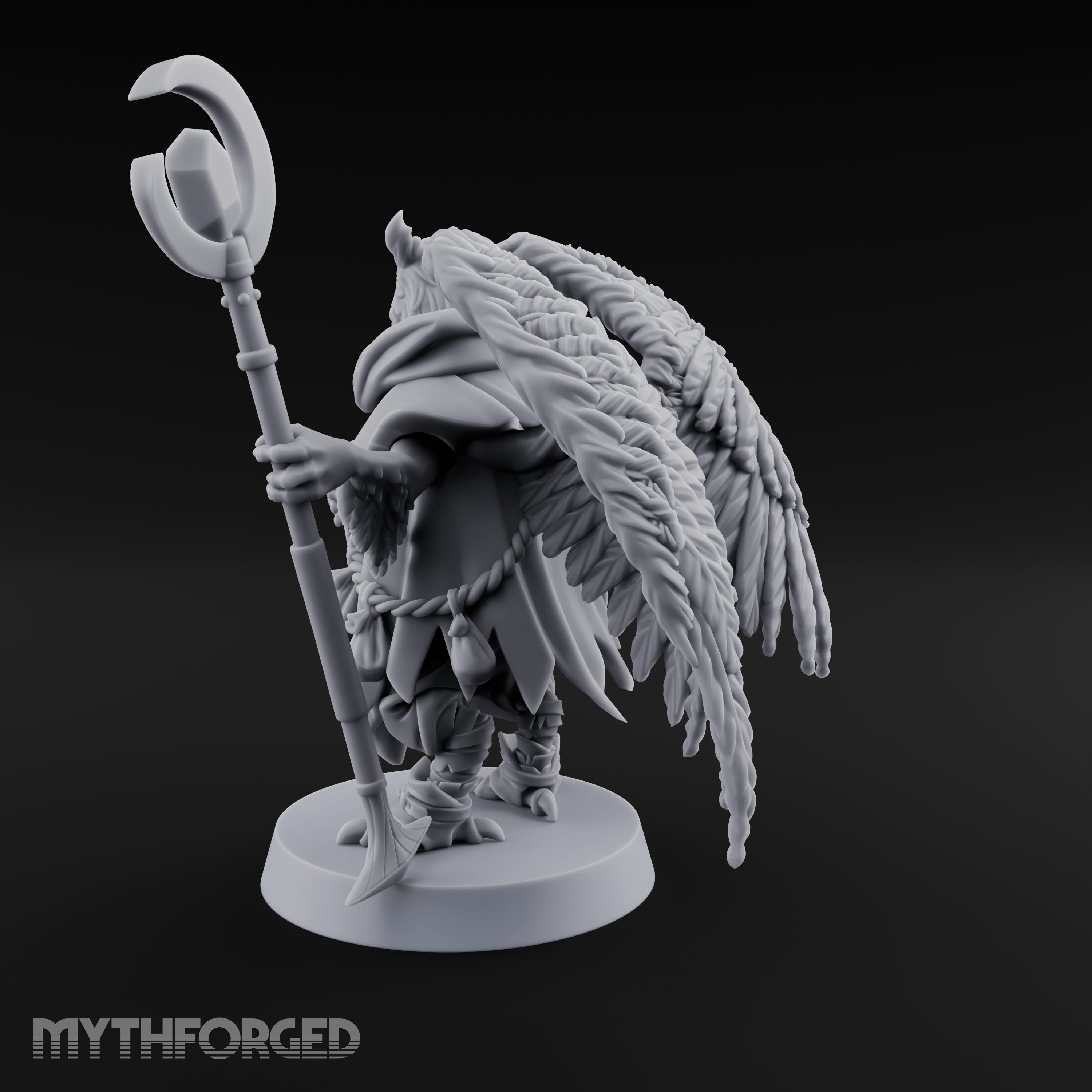 Scrolls Clutching Aarakocra Wizard