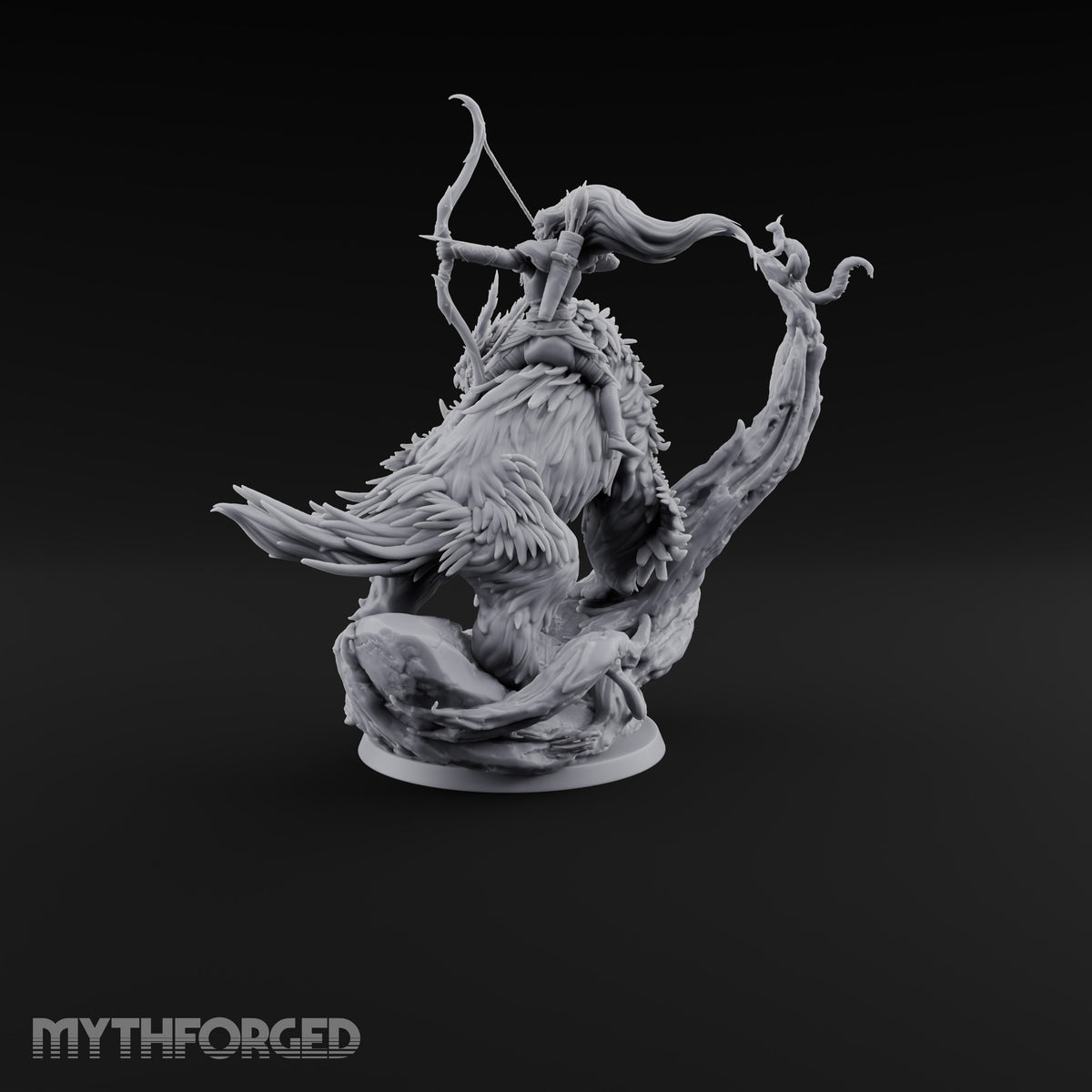 Feathers Fly Both Ways Elf Archer on Owlbear