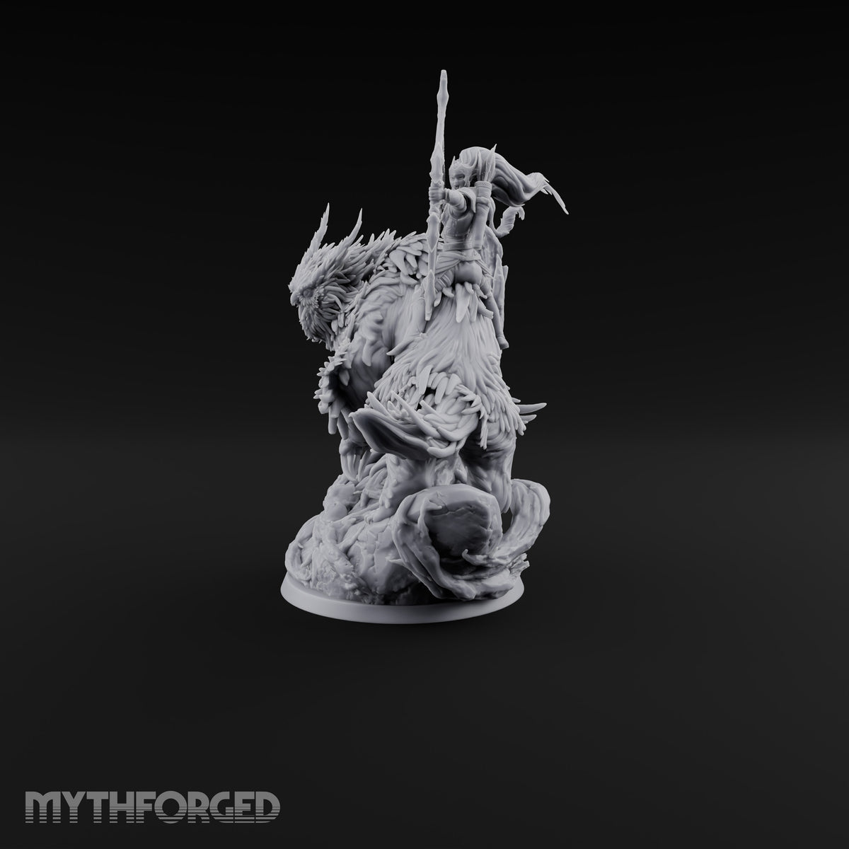 Feathers Fly Both Ways Elf Archer on Owlbear