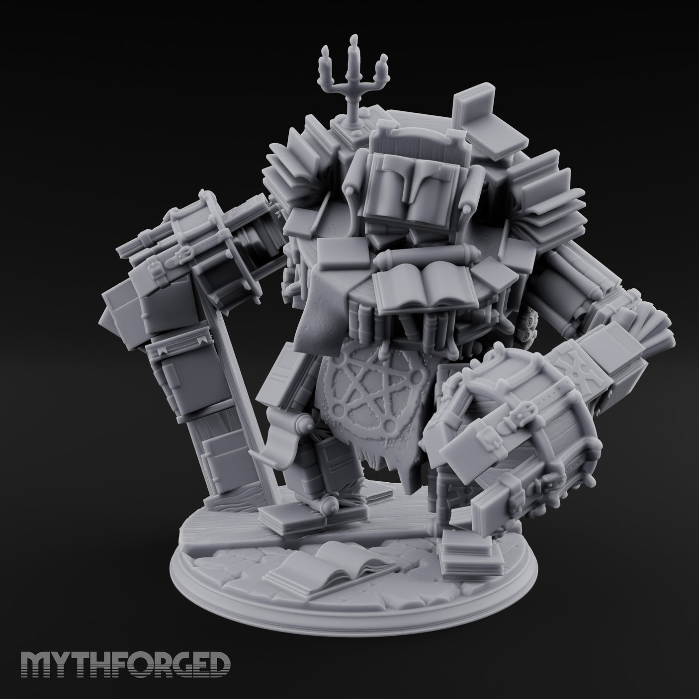 Pages Piling Up Book Golem Miniature for Dungeons and Dragons, Pathfinder or other TTRPGs