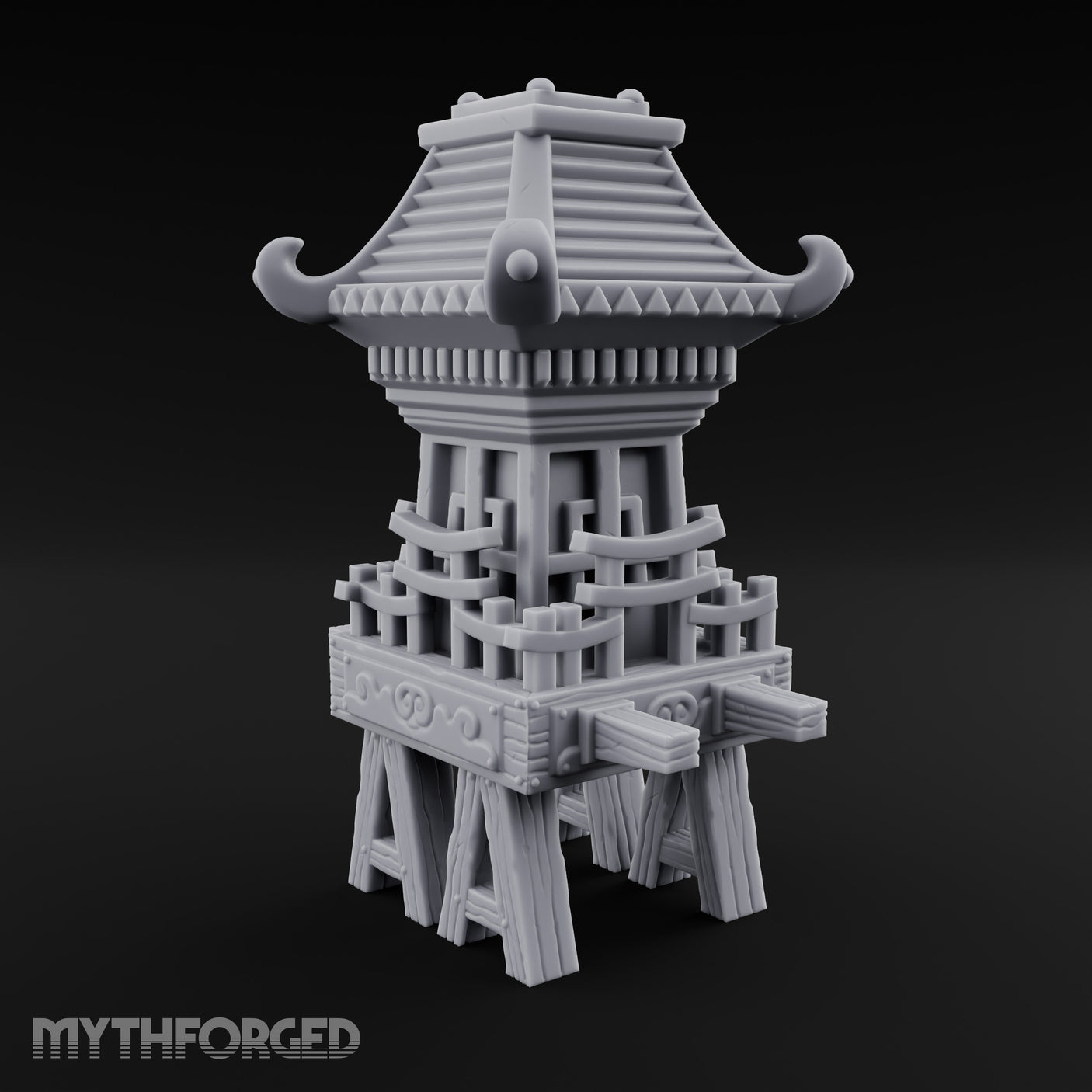 Pagoda-Roofed Lattice-Paneled Portable Shrine Palanquin gallery 2