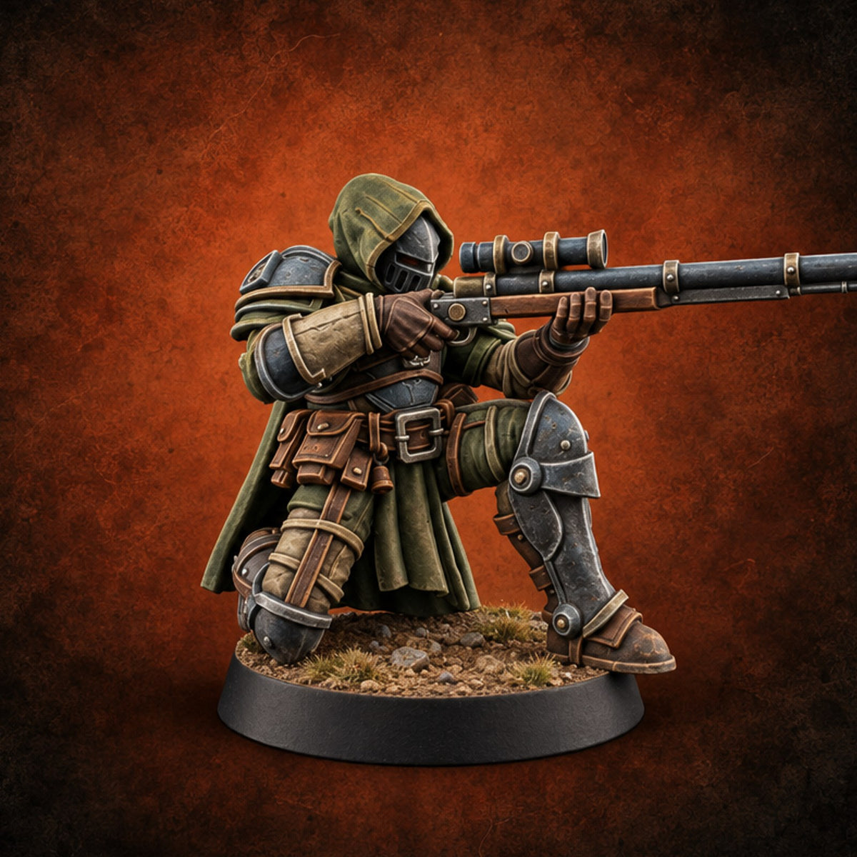 Breathes Easy, Shoots Straighter Human Respirator Rifleman B — painted concept preview (miniature supplied unpainted)