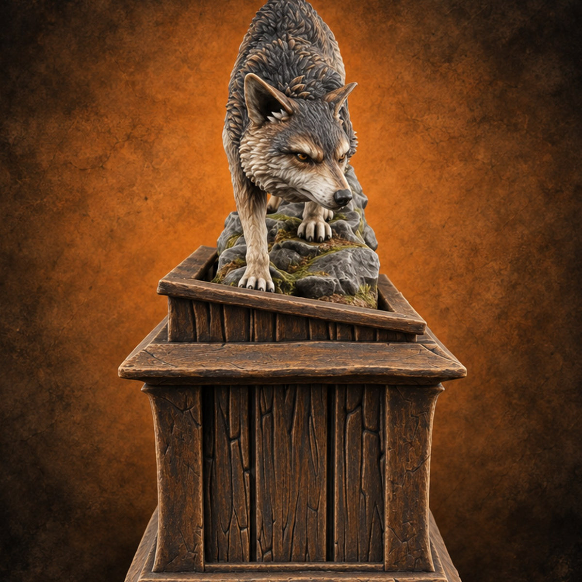Rug Burn Risk Wooden Hunting Lodge Trophy Display E — painted concept preview (terrain supplied unpainted)