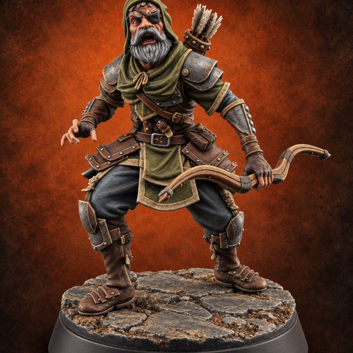 Mismatched Armoury, Matching Resolve Human Knight B — painted concept preview (miniature supplied unpainted)