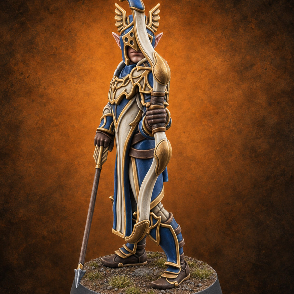 Winged Crowns, Steady Draw Elf Archer C — painted concept preview (miniature supplied unpainted)