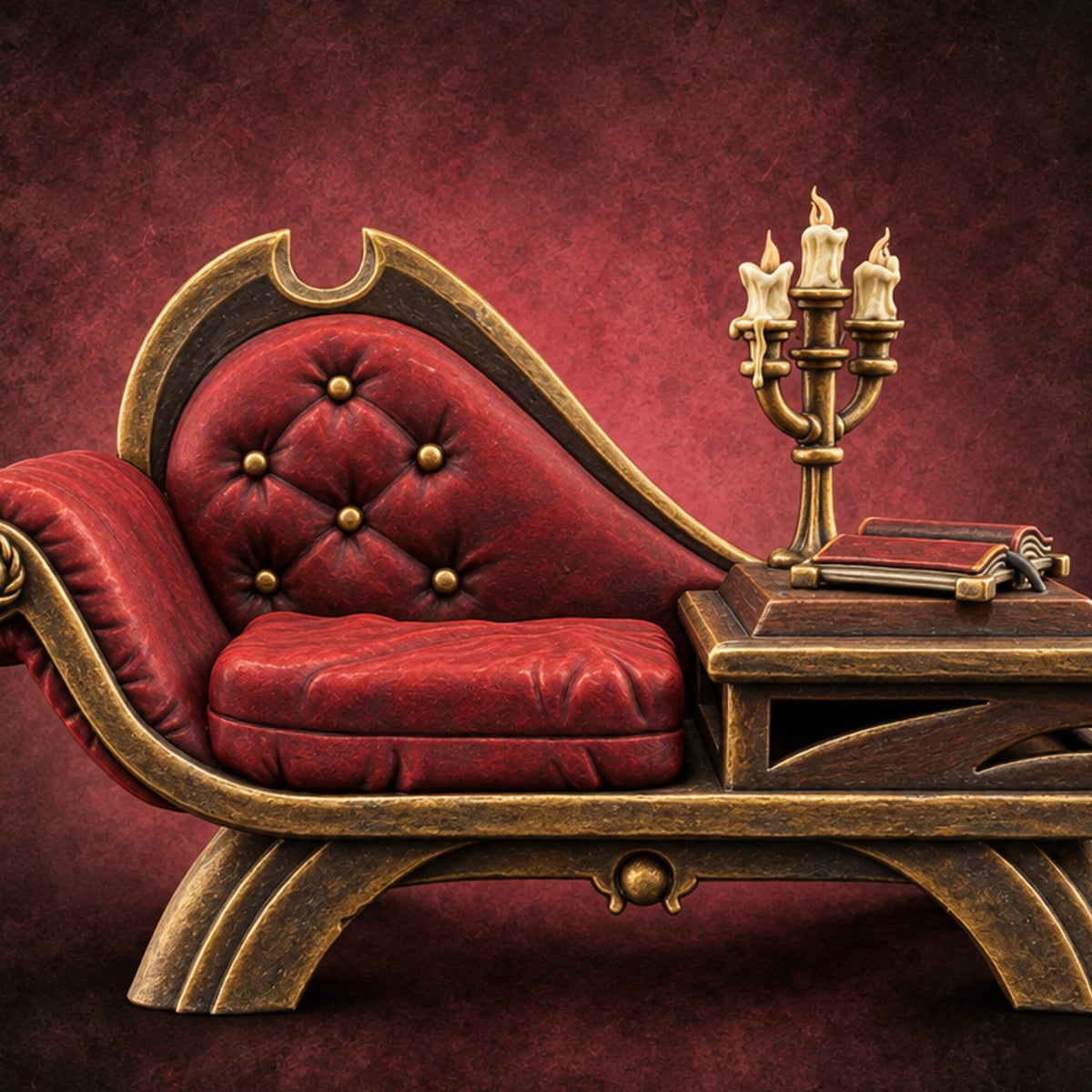 Reclines Like Royalty Ornate Tufted Chaise Lounge — painted concept preview (terrain supplied unpainted)