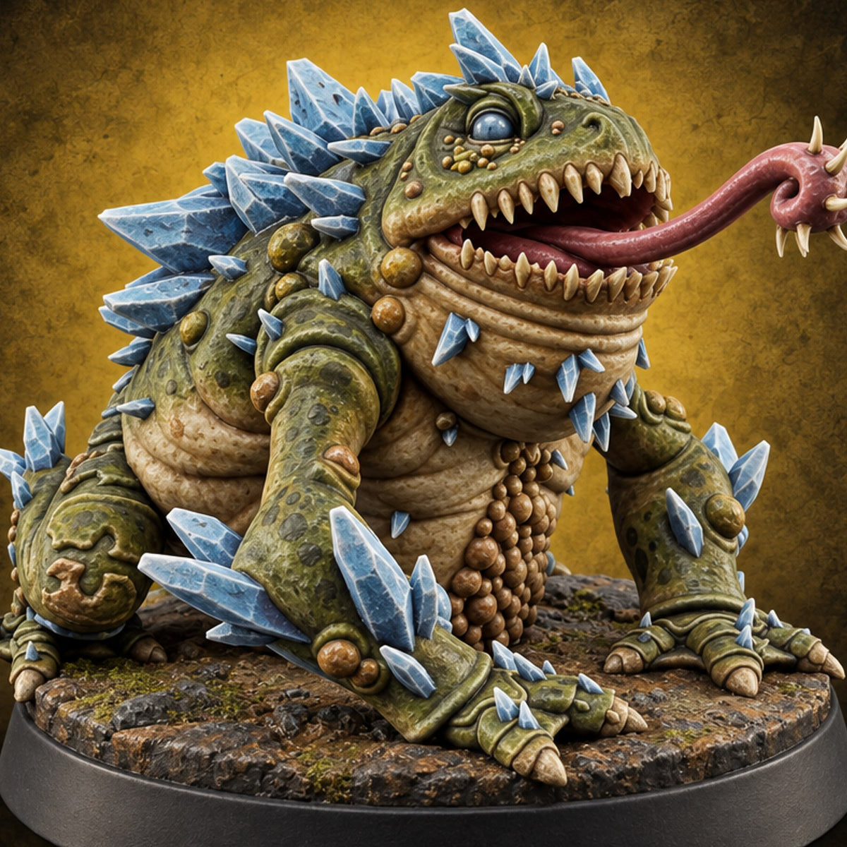 Tongue Out, Frost In Giant Toad Monster — painted concept preview (miniature supplied unpainted)
