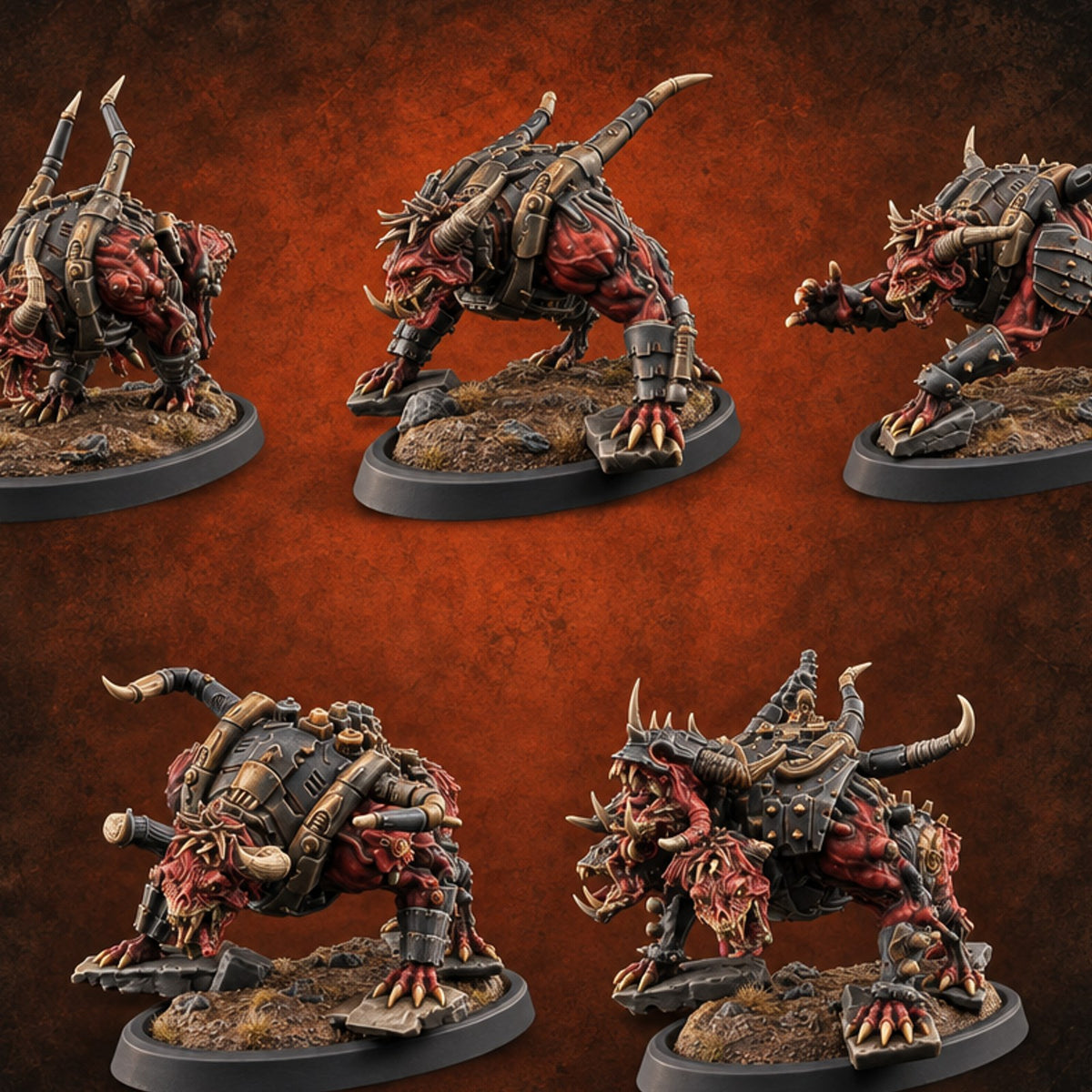 Fetch Is Not the Game Hell Hounds — painted concept preview (miniature supplied unpainted)