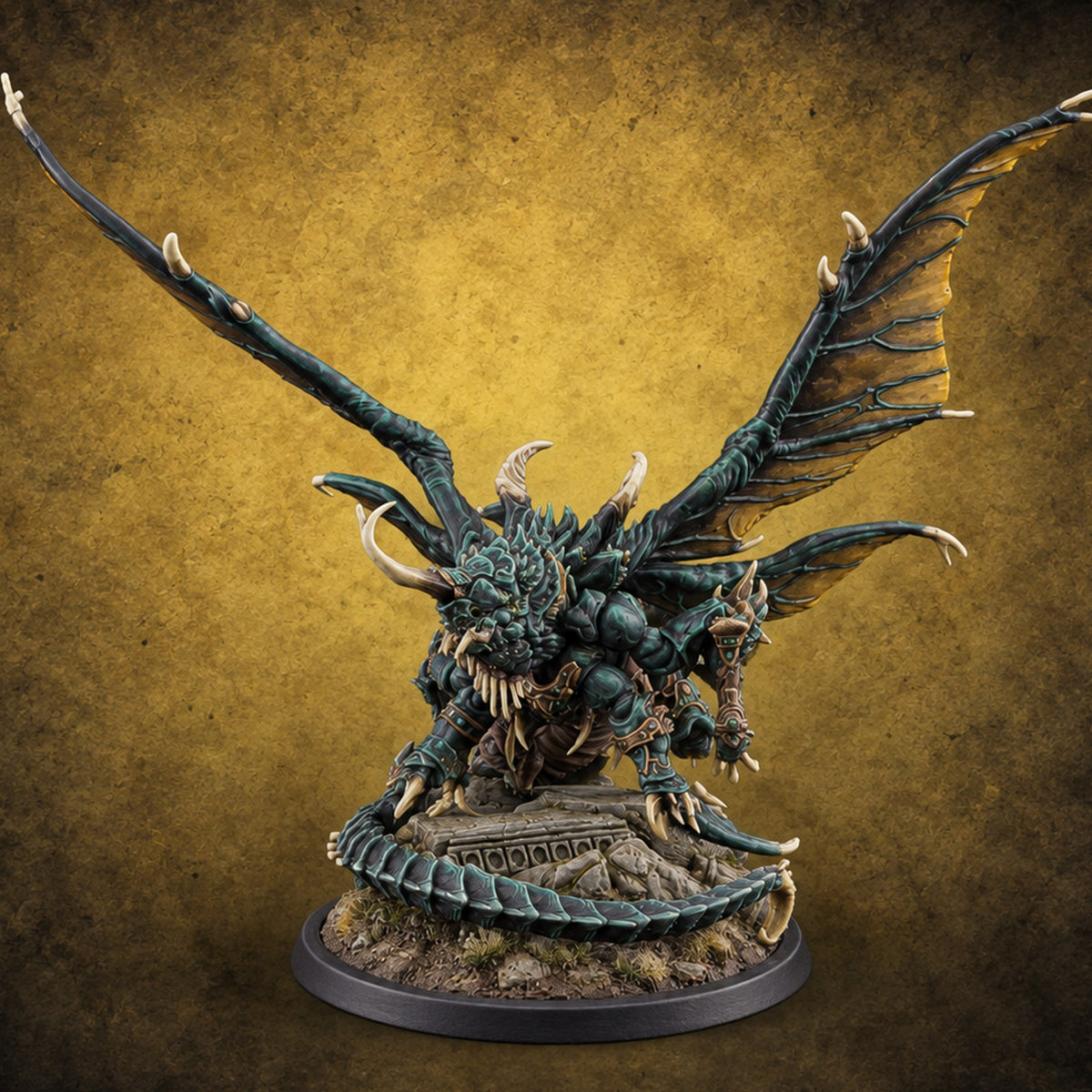 Vault Prowling Scarab Dragon — painted concept preview (miniature supplied unpainted)