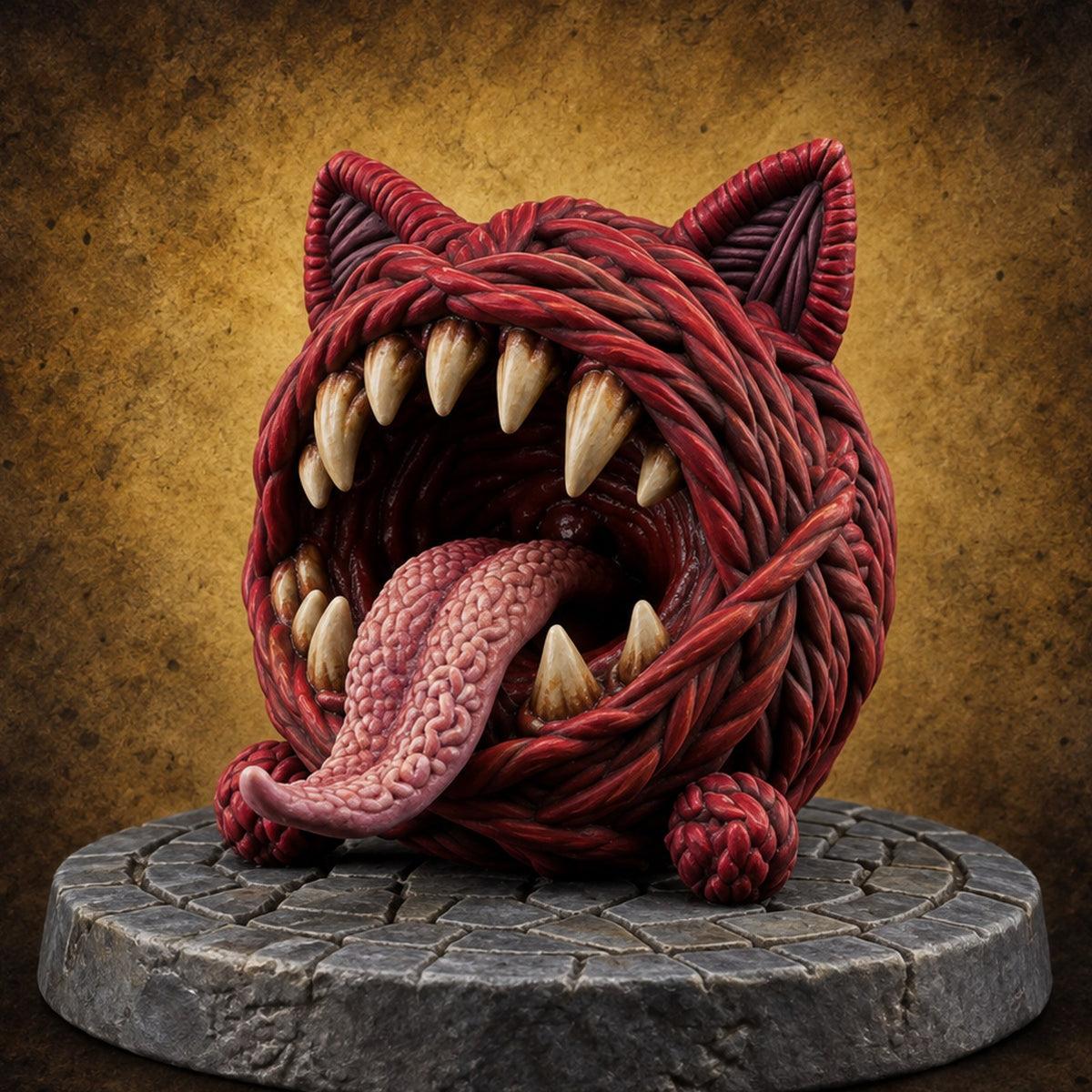 The Yarn Bites Back Yarn Ball Mimic — painted concept preview (miniature supplied unpainted)