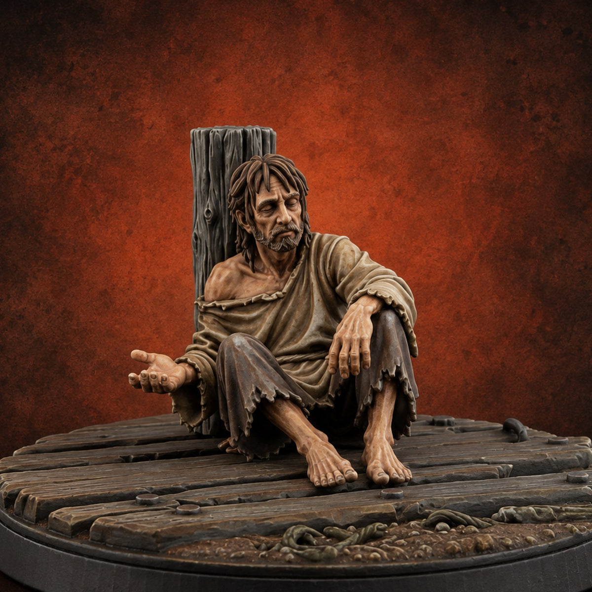 Making Ends Meet Human Slum Dweller C Miniature for Dungeons and Dragons, Pathfinder or other TTRPGs