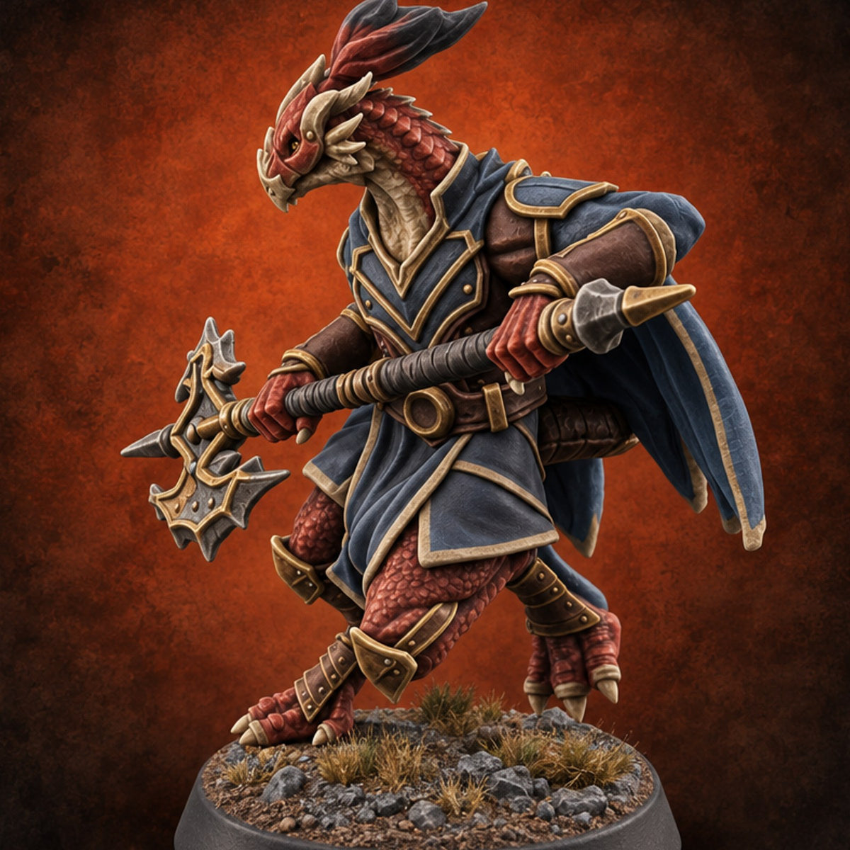 Nobody Passes Unchallenged Dragonborn Sentinel E — painted concept preview (miniature supplied unpainted)