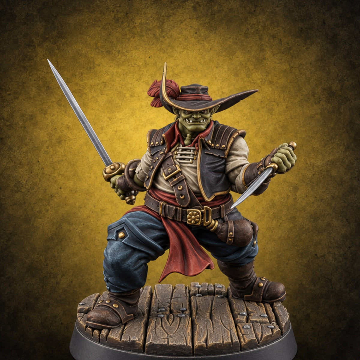 Hasn't Lost a Duel, Only the Count Half-Orc Pirate Duelist — painted concept preview (miniature supplied unpainted)