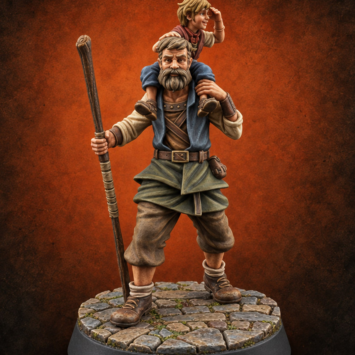 Market Day Crowd Human Townsperson A — painted concept preview (miniature supplied unpainted)