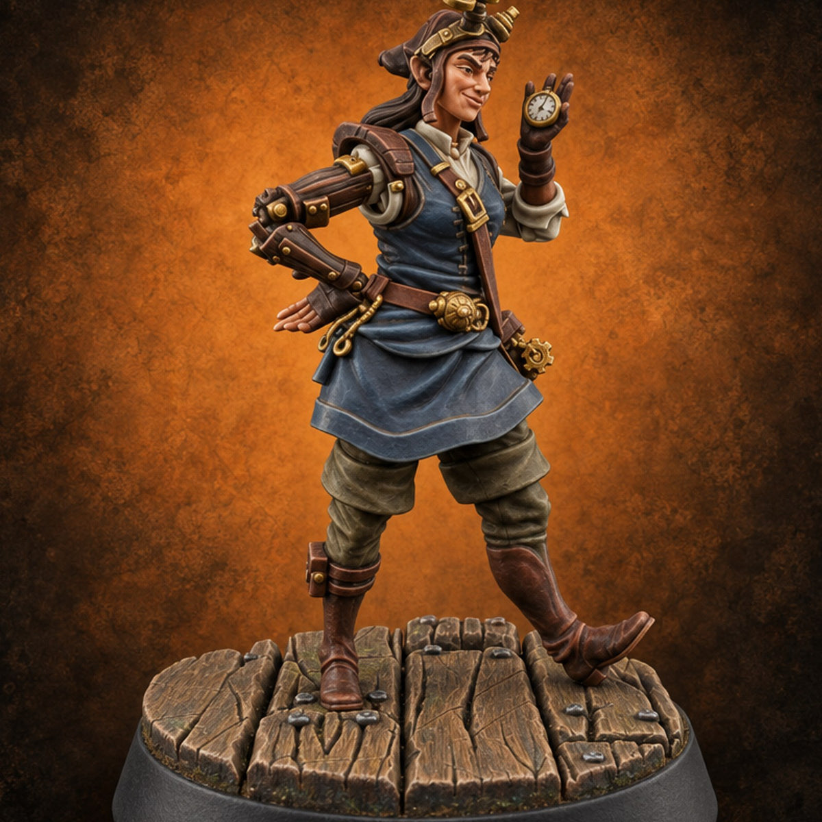 Steady Hands Human Clockmaker A — painted concept preview (miniature supplied unpainted)