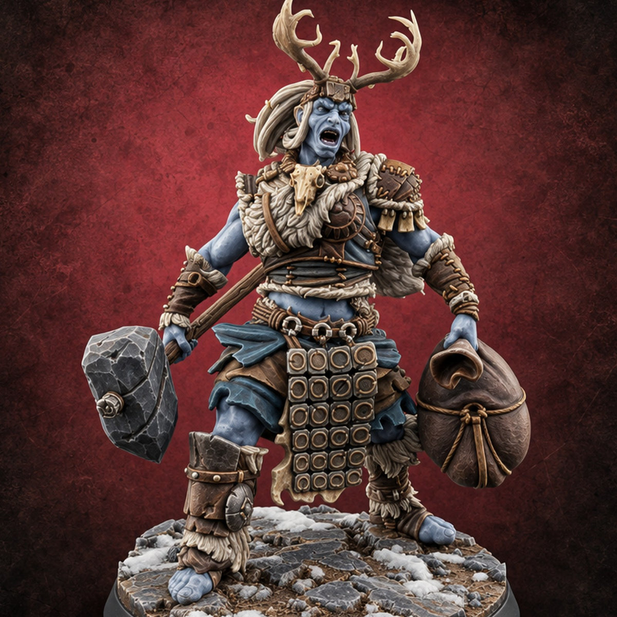 Winter's Tallest Tenants Frost Giant Warrior A — painted concept preview (miniature supplied unpainted)