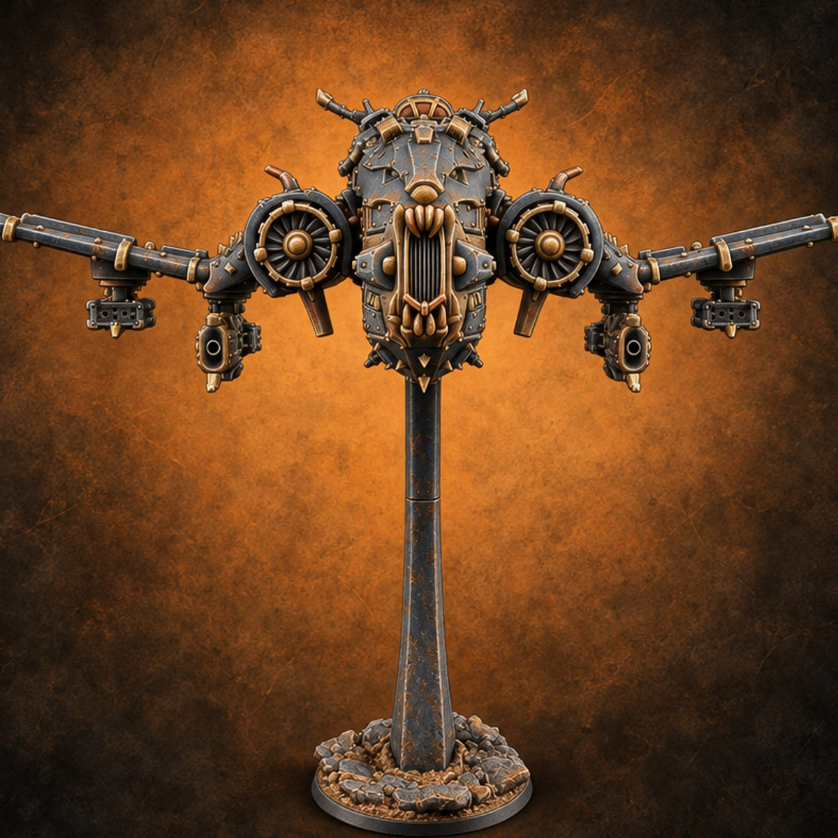 Wagner Would Have Words Animated Object Gunship — painted concept preview (miniature supplied unpainted)