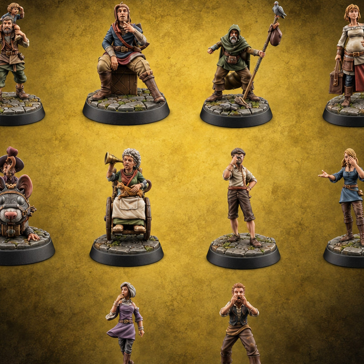 Market Day Crowd Human Townsfolk — painted concept preview (miniature supplied unpainted)