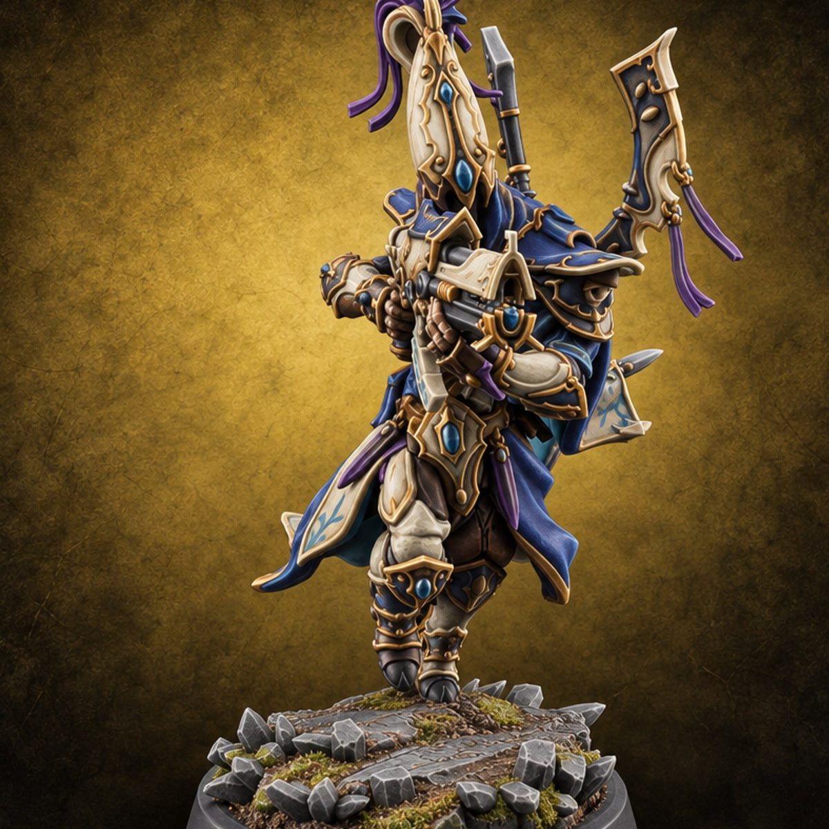 Nobility Rides Out Armed Eladrin Lancer A — painted concept preview (miniature supplied unpainted)