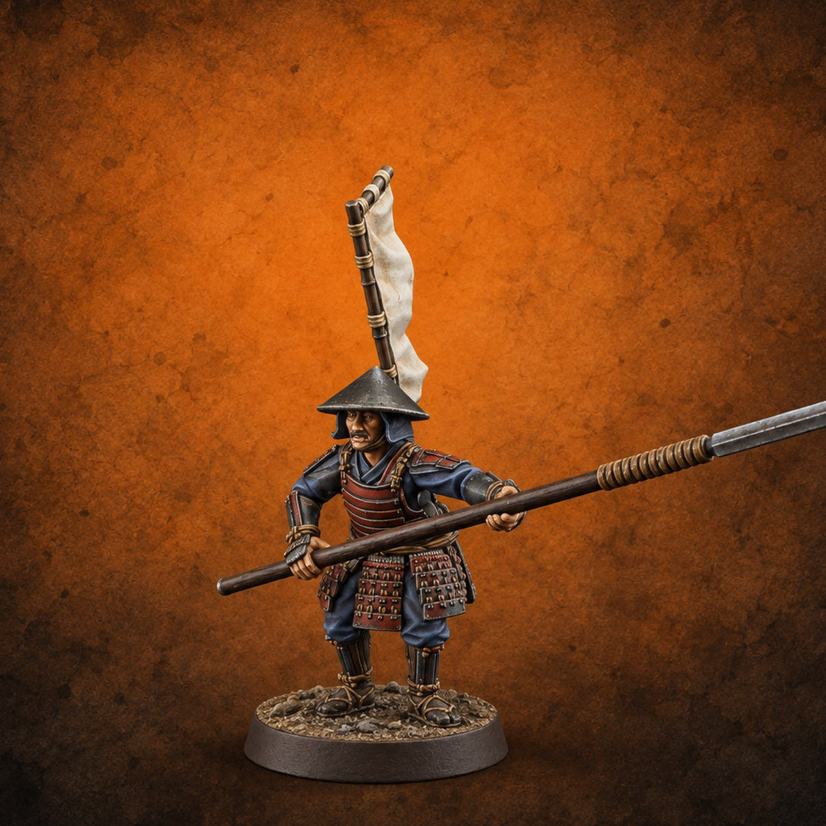 Holding the Line Human Ashigaru Spearman E — painted concept preview (miniature supplied unpainted)