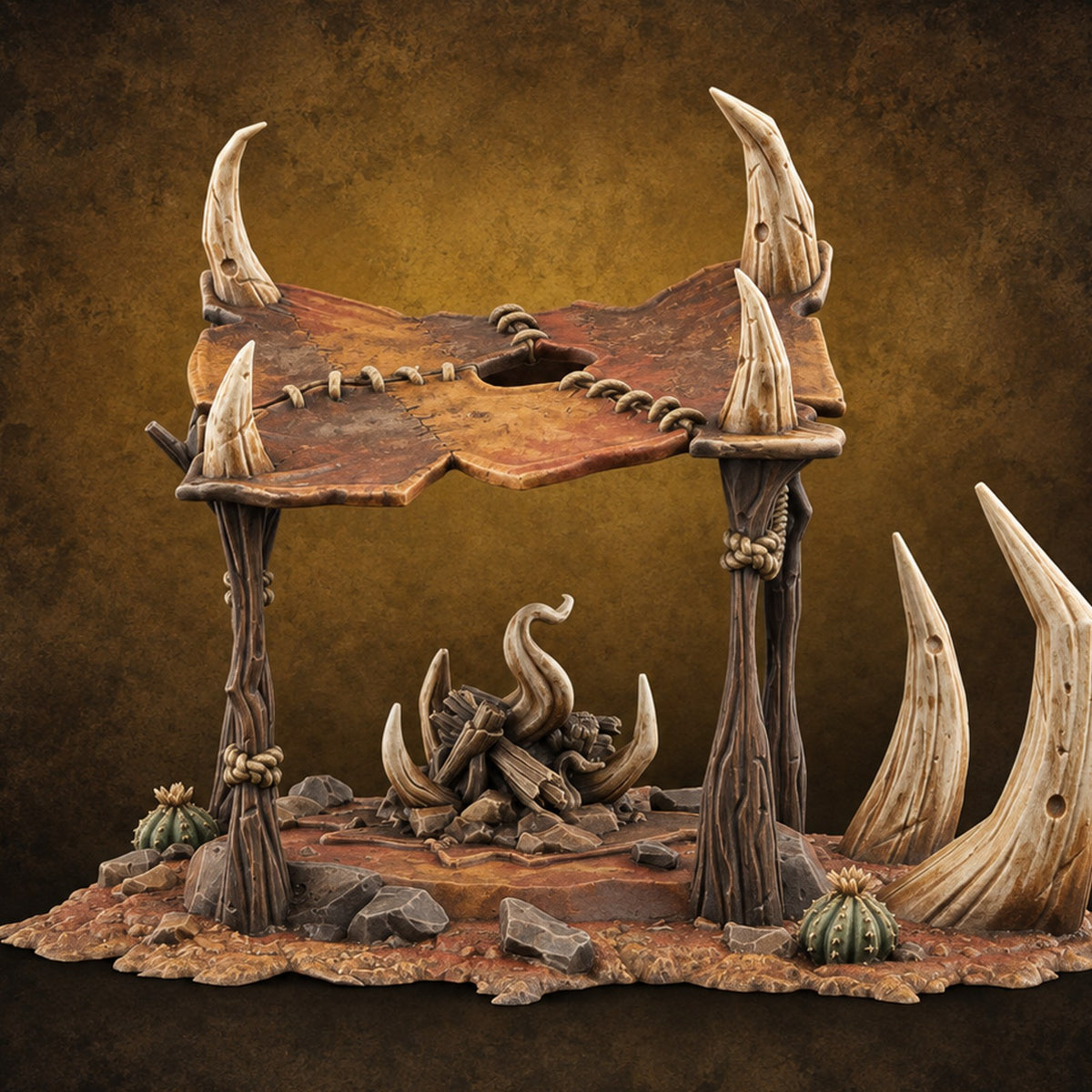 Where the Badlands Grow Teeth Horned Badlands Terrain Piece D — painted concept preview (terrain supplied unpainted)