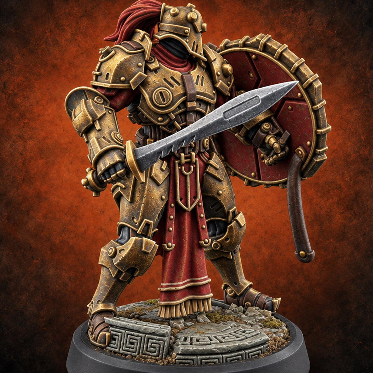 Phalanx Holds Past Sunset Human Hoplite Warrior C — painted concept preview (miniature supplied unpainted)
