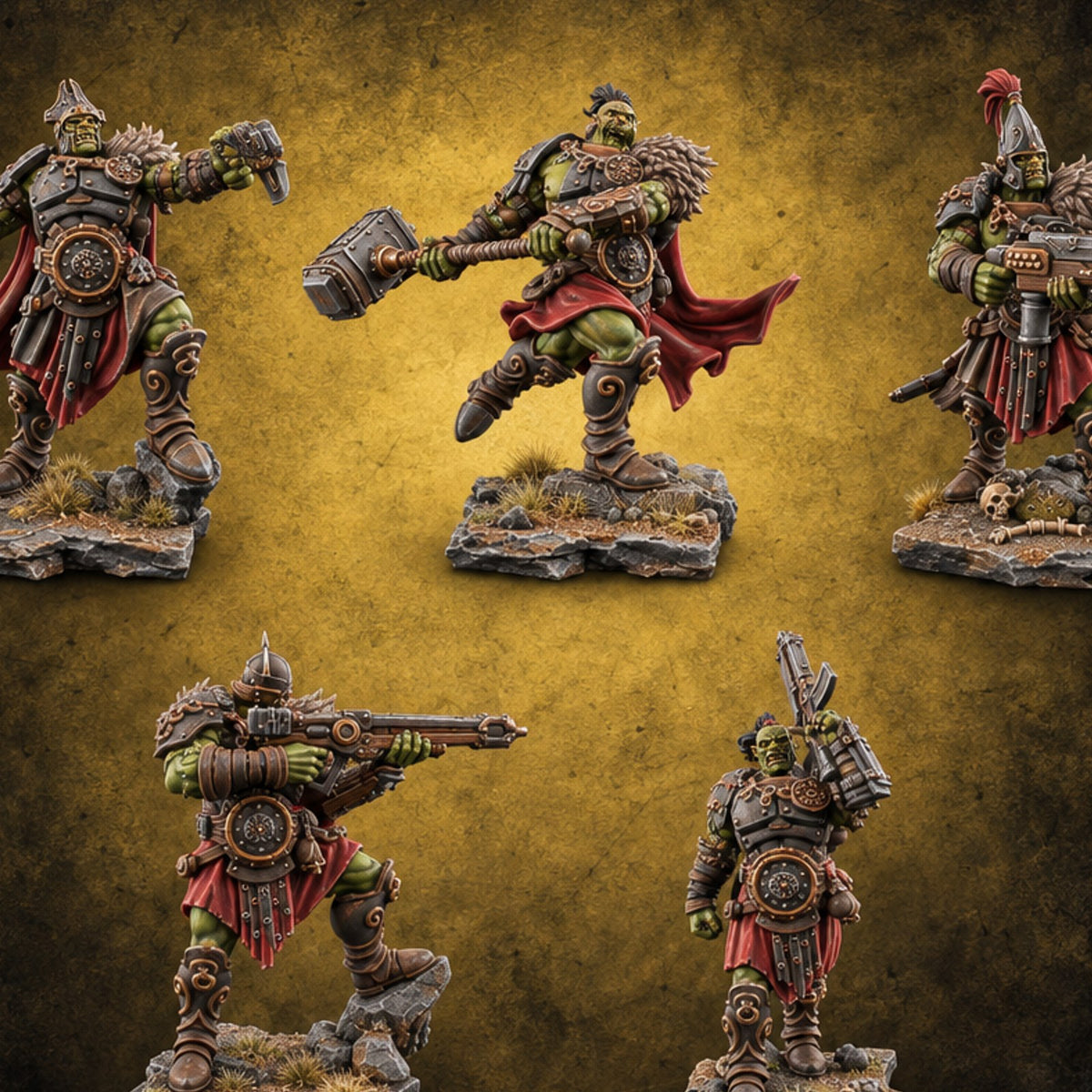 Brawn Before Brains Orc Warriors — painted concept preview (miniature supplied unpainted)