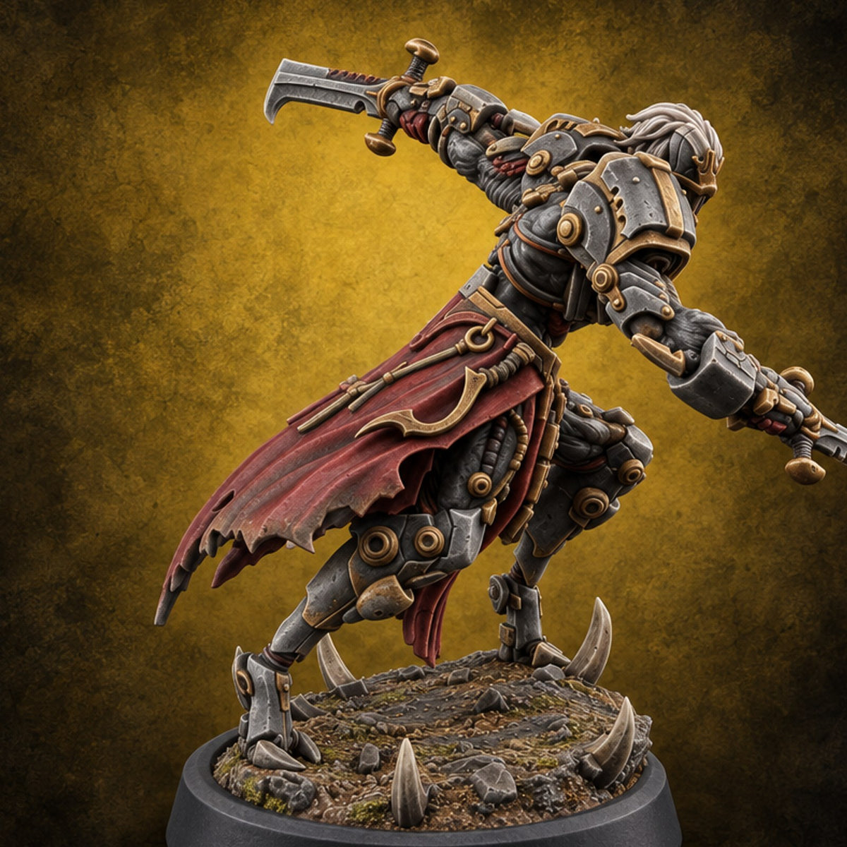 Cold Steel Chorus Warforged Blade Warrior E — painted concept preview (miniature supplied unpainted)
