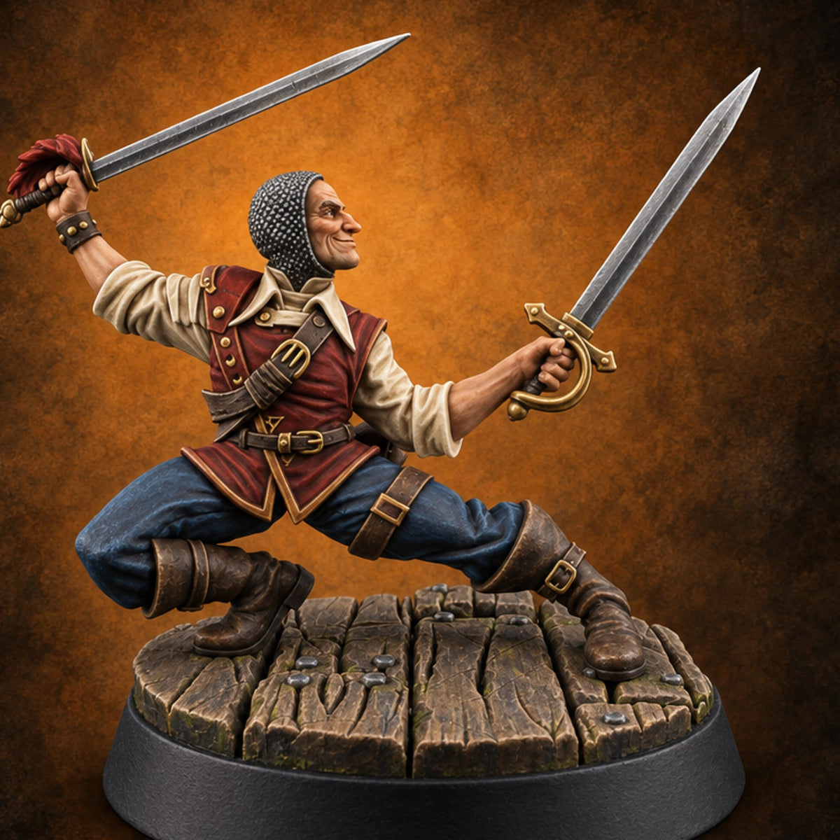 Second Sword Comes Down Laughing Human Pirate Duelist — painted concept preview (miniature supplied unpainted)