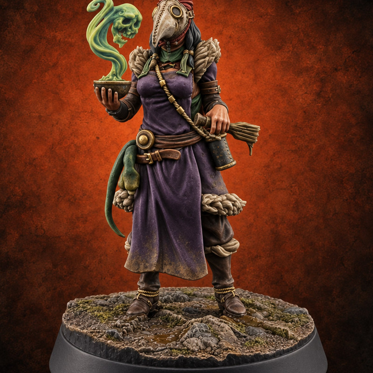 Fumes Included Poison Vendor B — painted concept preview (miniature supplied unpainted)