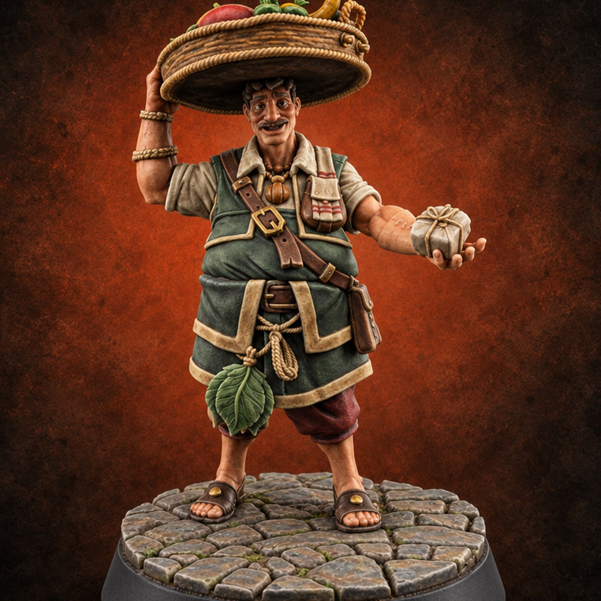 Minds the Till Food Vendor C — painted concept preview (miniature supplied unpainted)