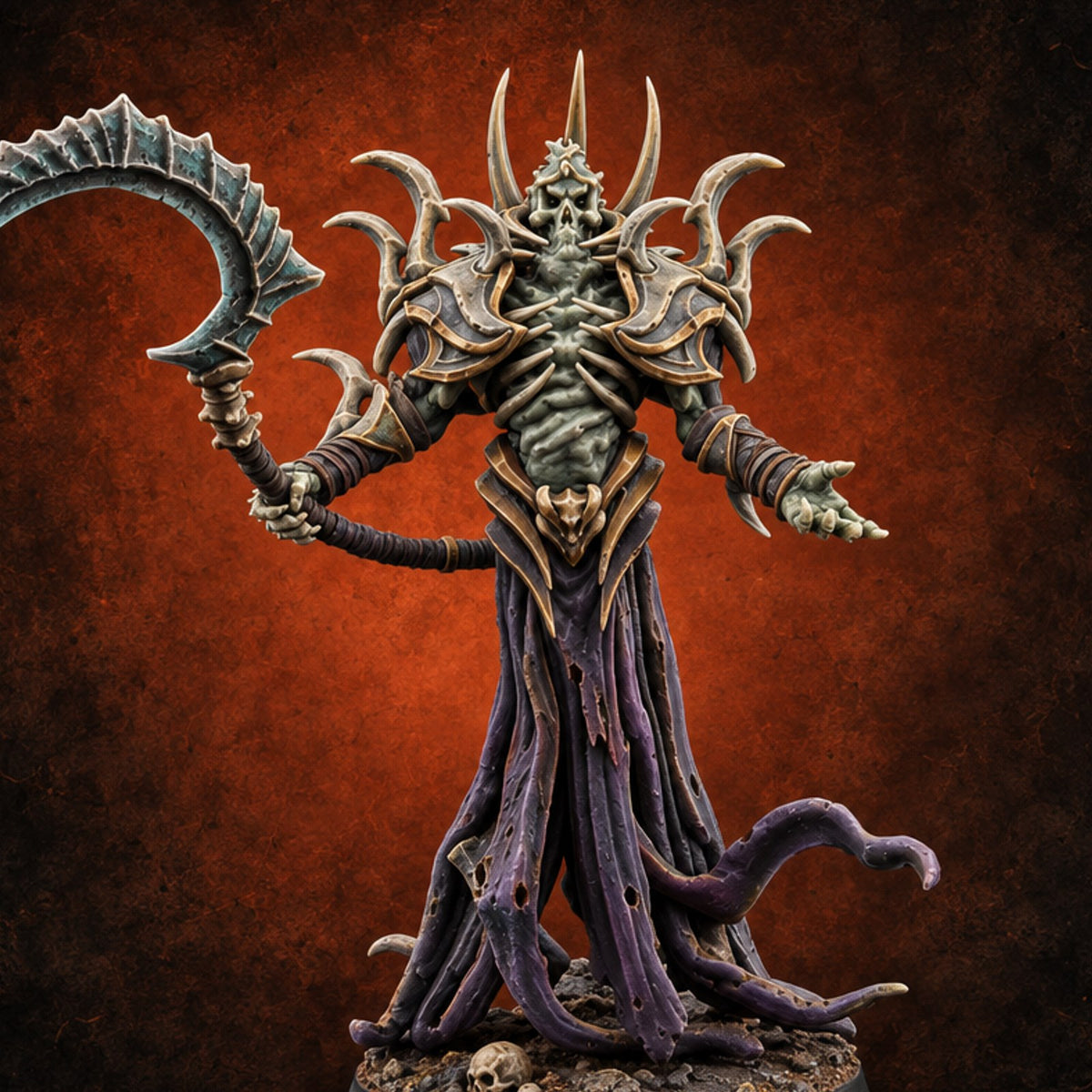 Grudge Outlived the Grave Wraith Scythe Sorcerer C — painted concept preview (miniature supplied unpainted)